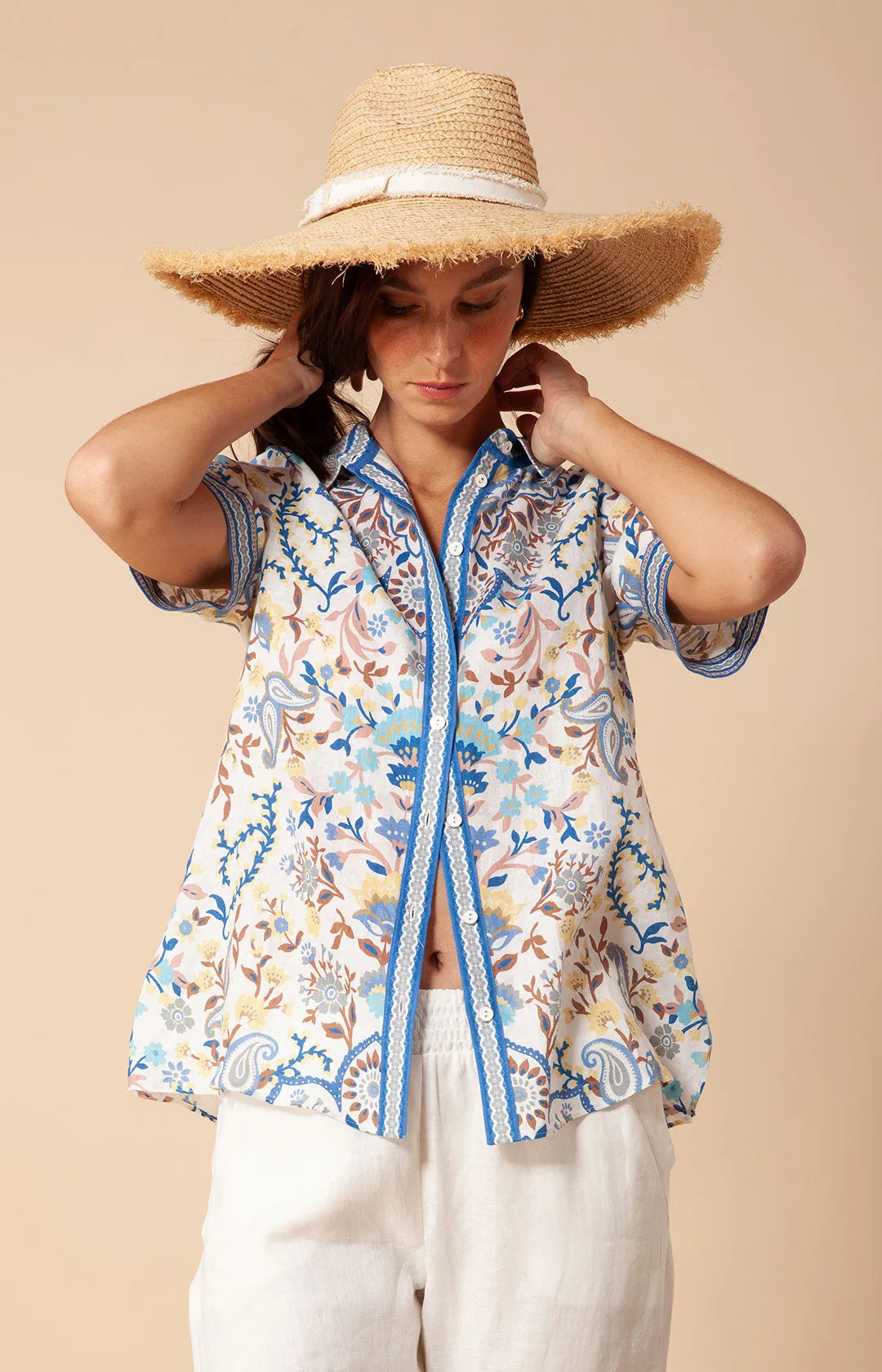 Hayle Linen Top sold by Hale Bob product image thumbnail 3