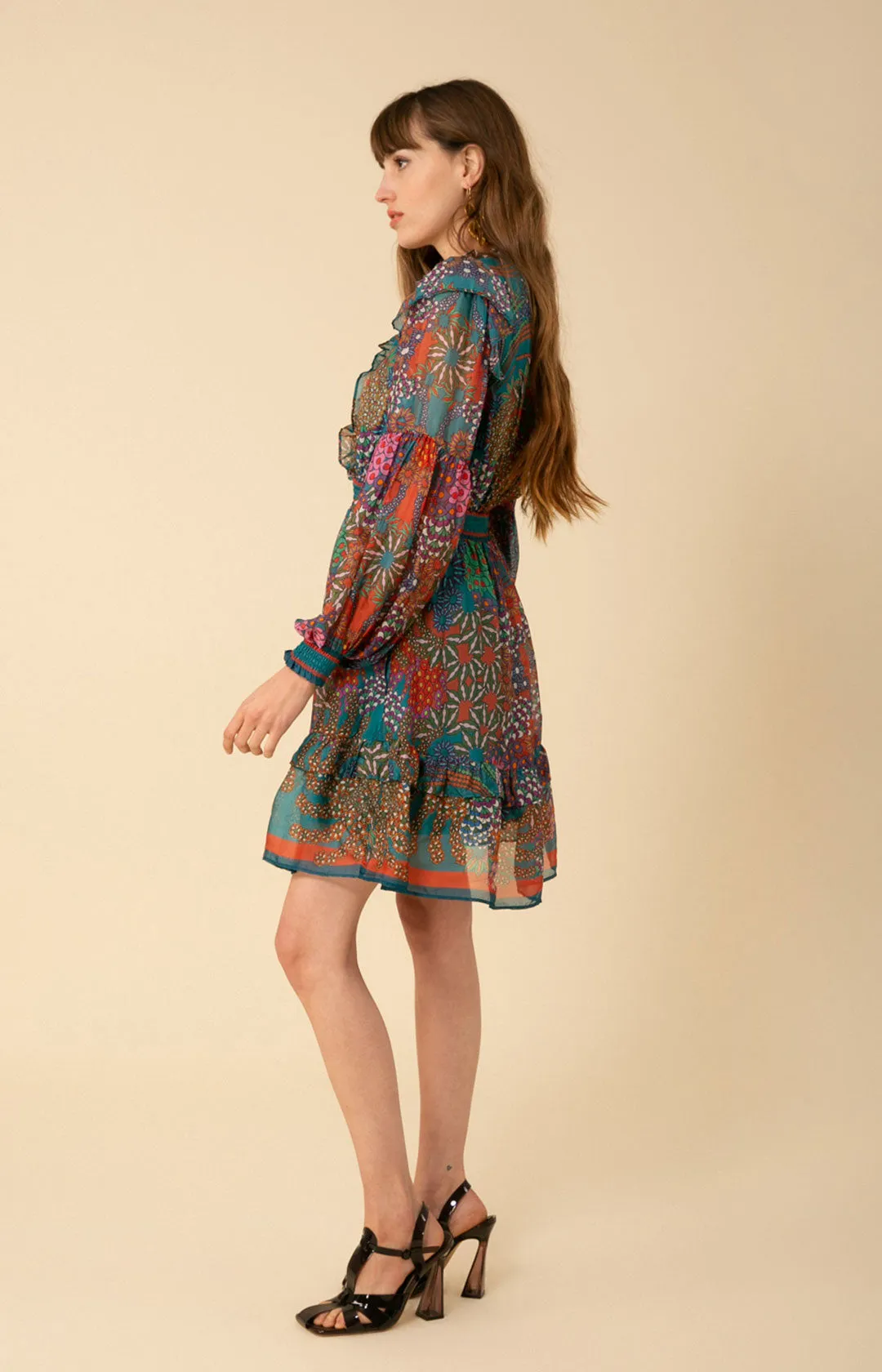 Margot Smocked Chiffon Dress sold by Hale Bob product image thumbnail 4