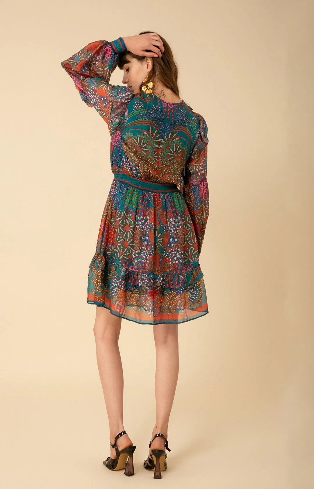 Margot Smocked Chiffon Dress sold by Hale Bob product image thumbnail 2