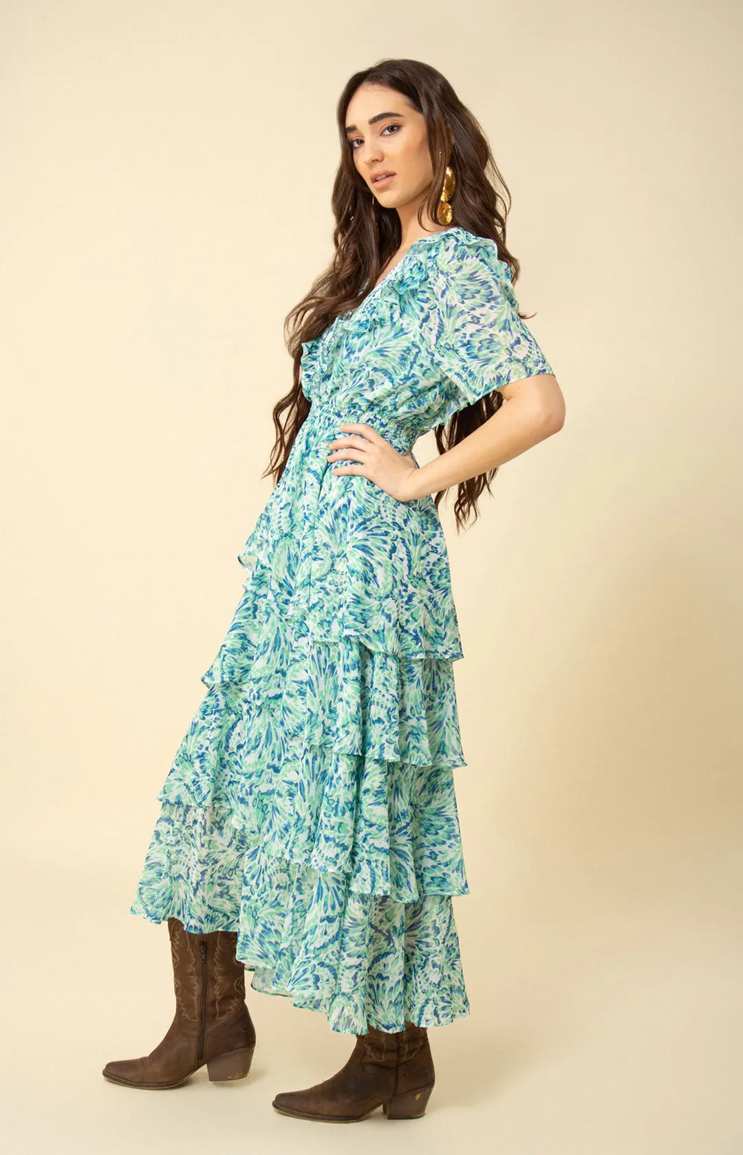 Laylee Tiered Chiffon Dress sold by Hale Bob product image thumbnail 4
