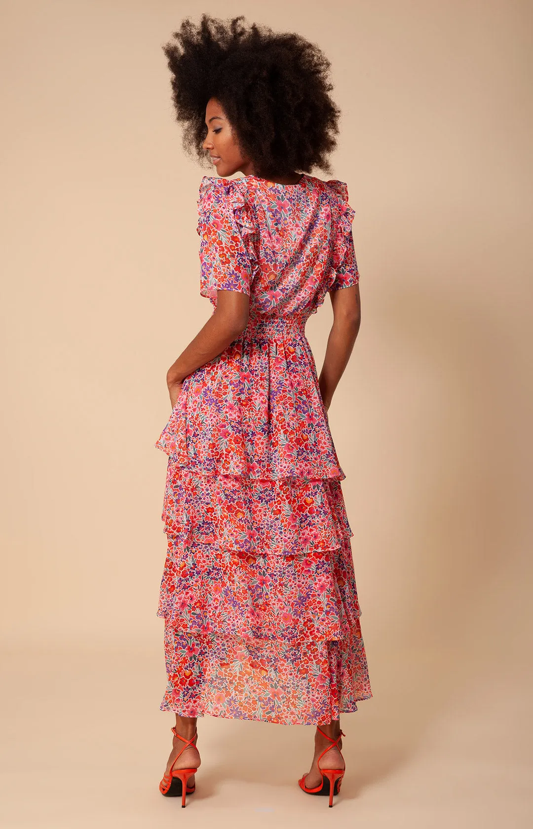 Darcey Chiffon Tiered Dress sold by Hale Bob product image thumbnail 2