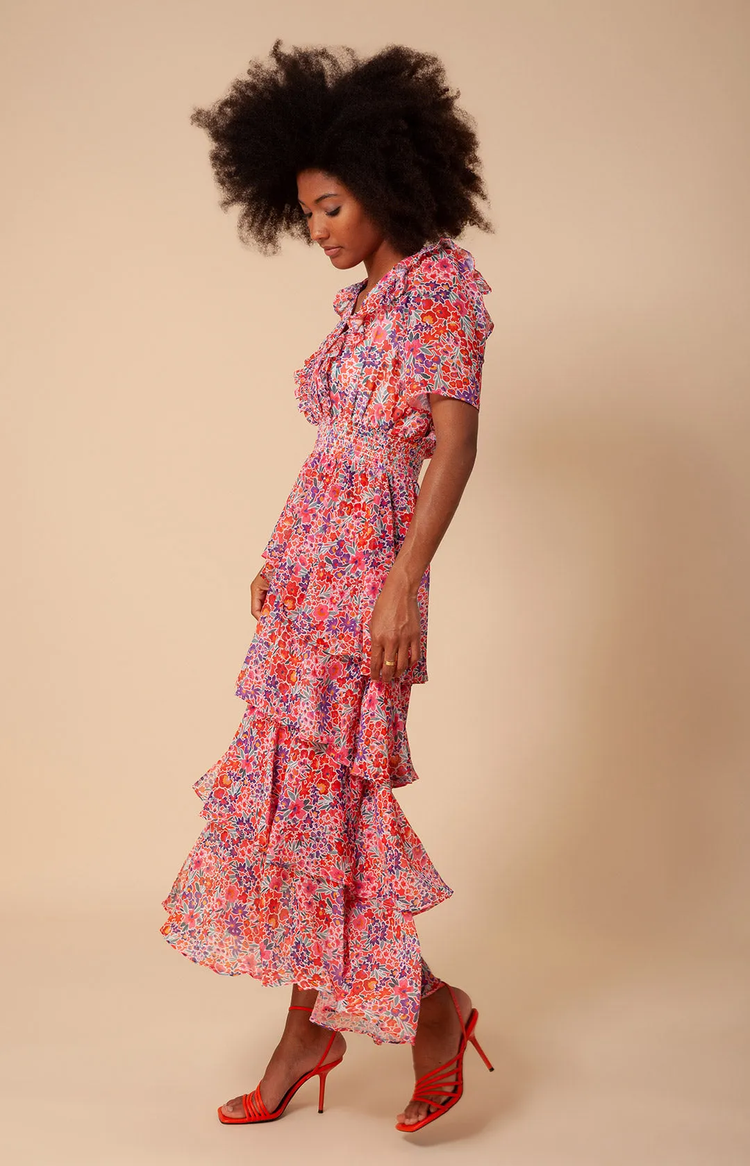 Darcey Chiffon Tiered Dress sold by Hale Bob product image thumbnail 3