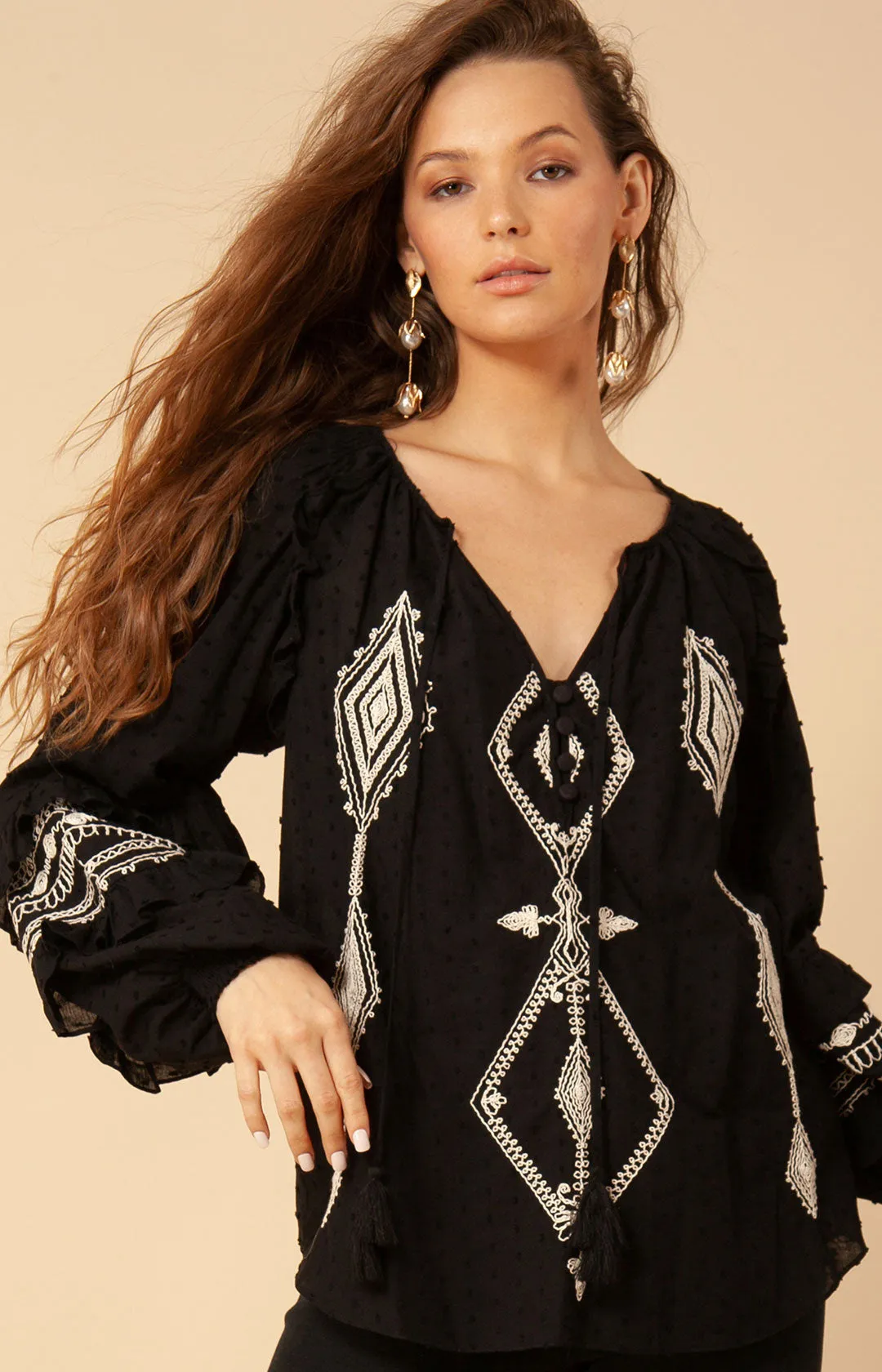 Dyana Embroidered Top sold by Hale Bob