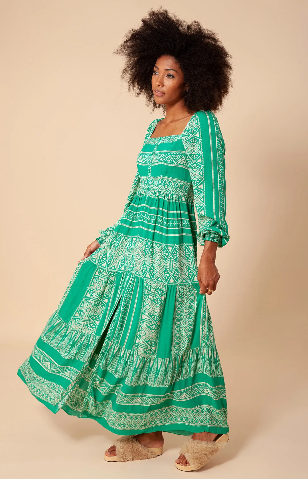 Anci Tiered Maxi Dress sold by Hale Bob