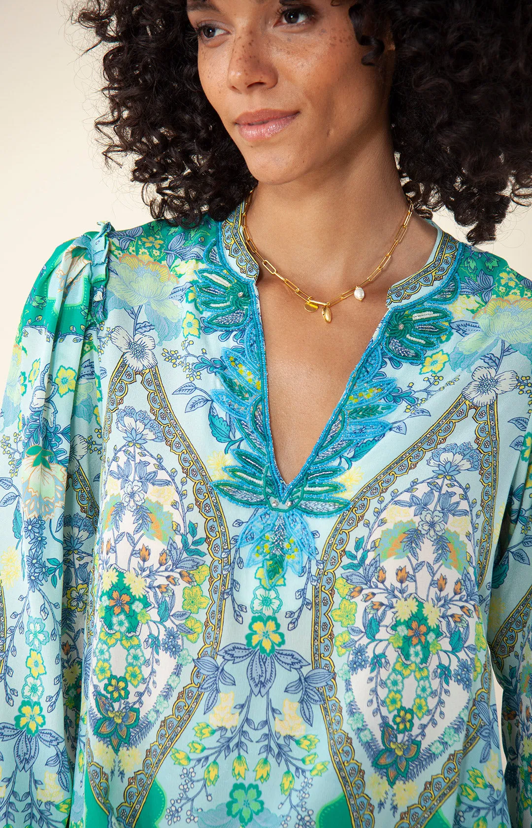 Madison Silk Top *Beaded* sold by Hale Bob product image thumbnail 3