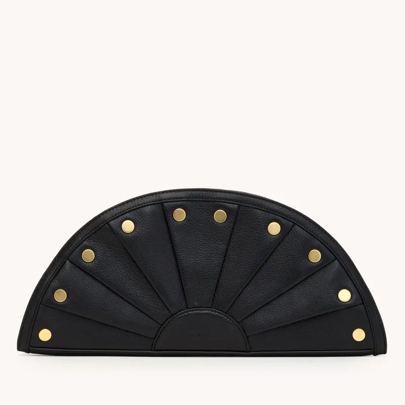 Shelley Clutch | Black/Brushed Gold sold by Hammitt