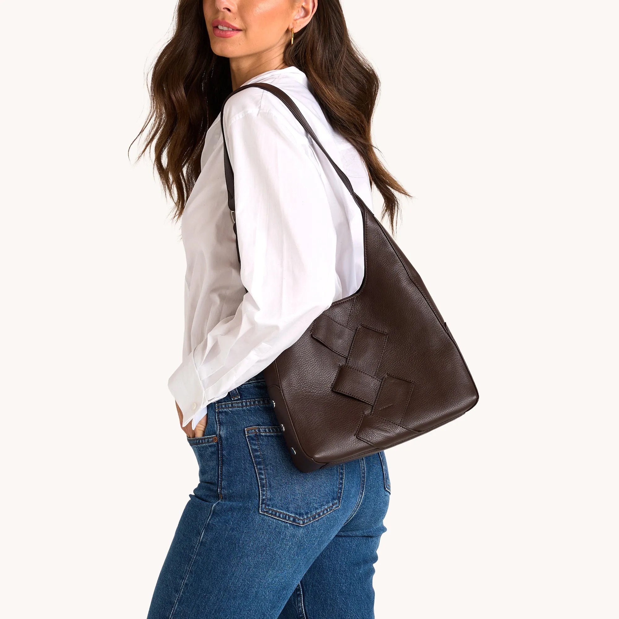 Tim | Espresso Pebble Weave/Silver | Med sold by Hammitt product image thumbnail 4