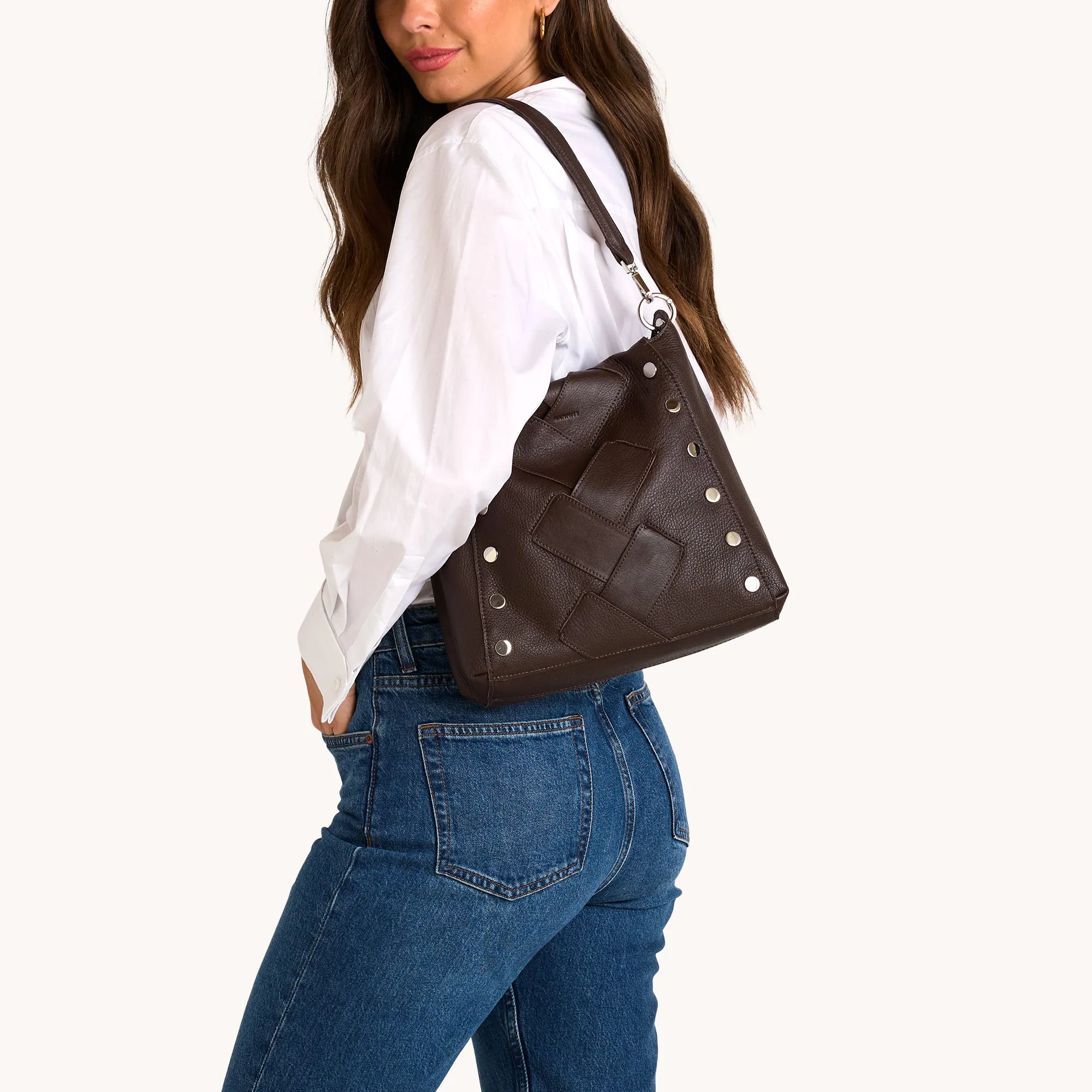 Bryant | Espresso Pebble Weave/Silver | Lrg sold by Hammitt product image thumbnail 5