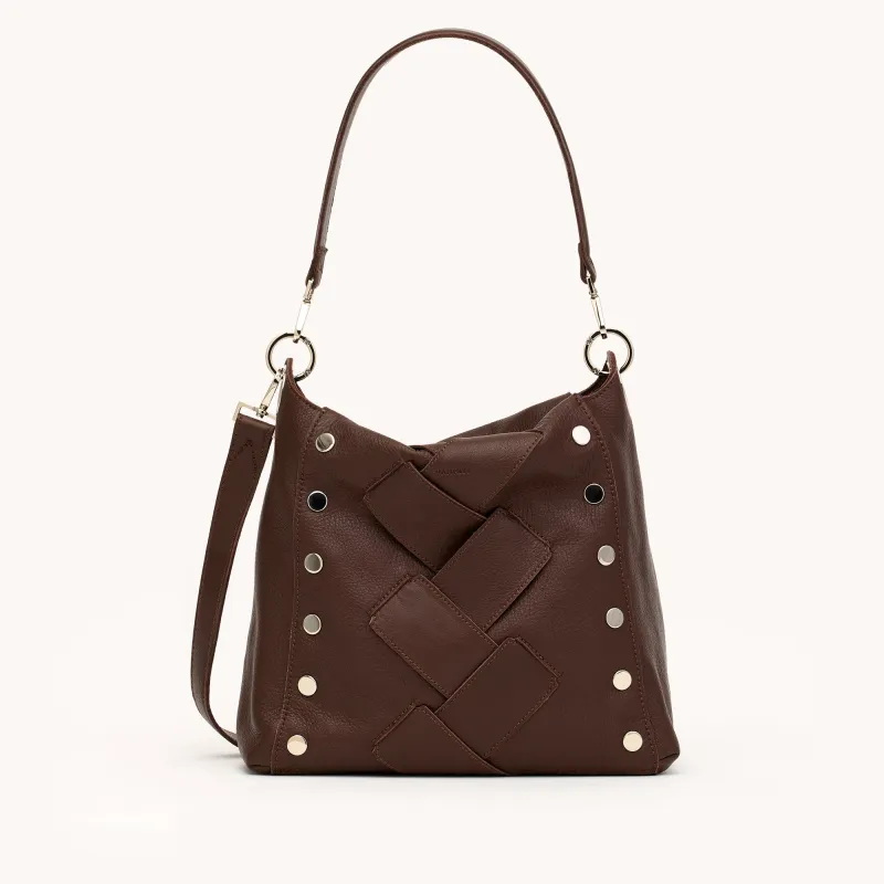 Bryant | Espresso Pebble Weave/Silver | Lrg sold by Hammitt