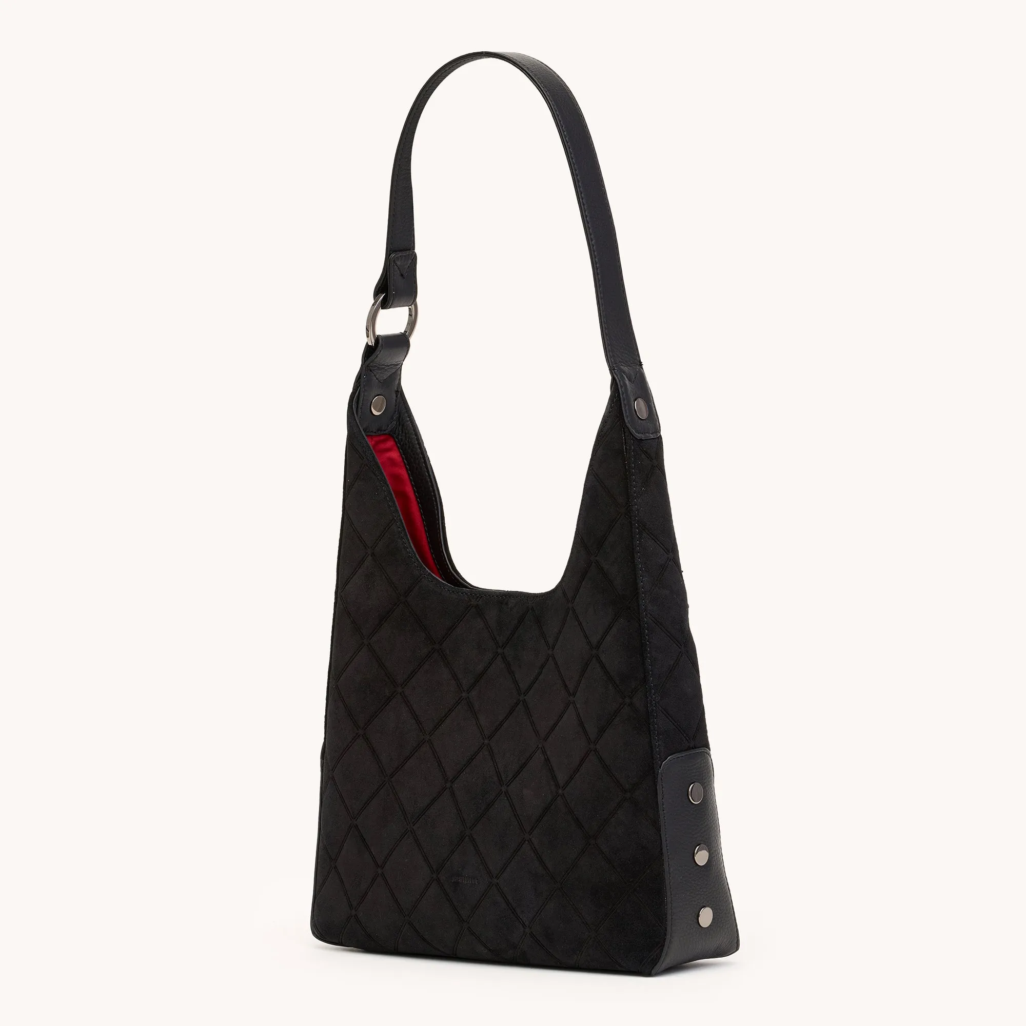 Tim | Noir Diamond Suede/Gunmetal | Med sold by Hammitt