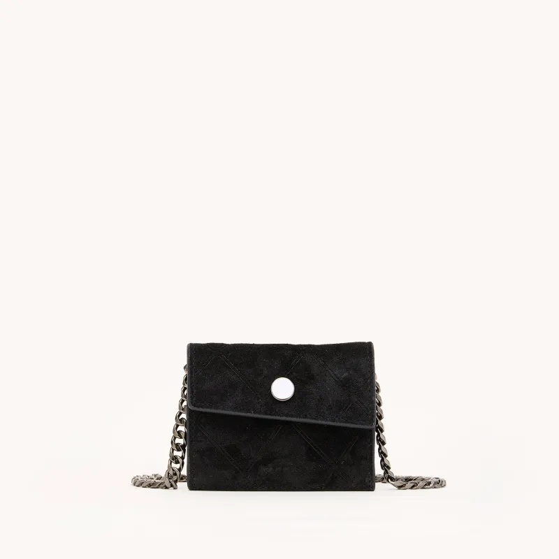 Montana Pendant | Noir Diamond Suede/Gunmetal sold by Hammitt