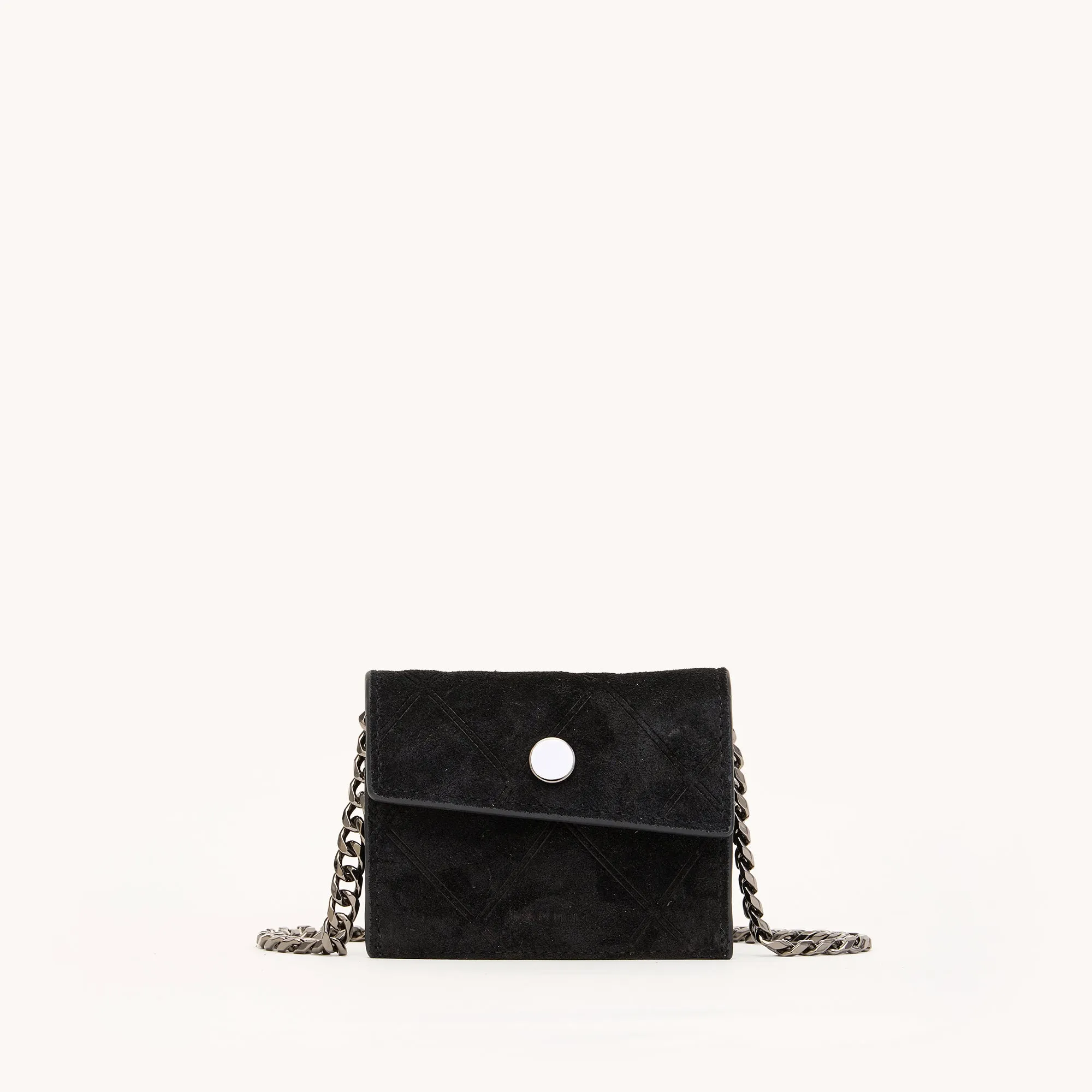 Montana Pendant | Noir Diamond Suede/Gunmetal sold by Hammitt