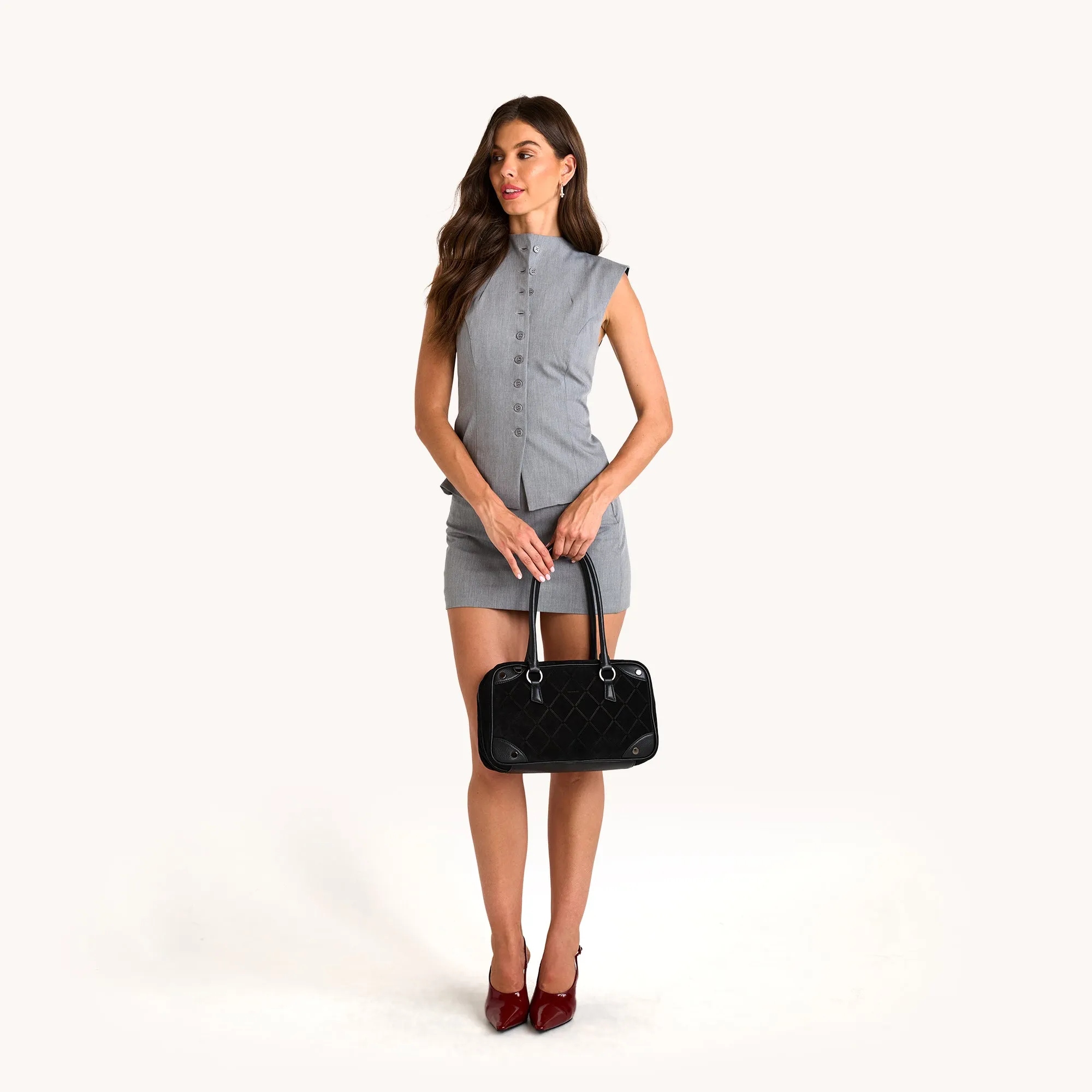 Meredith | Noir Diamond Suede/Gunmetal | Med sold by Hammitt product image thumbnail 3