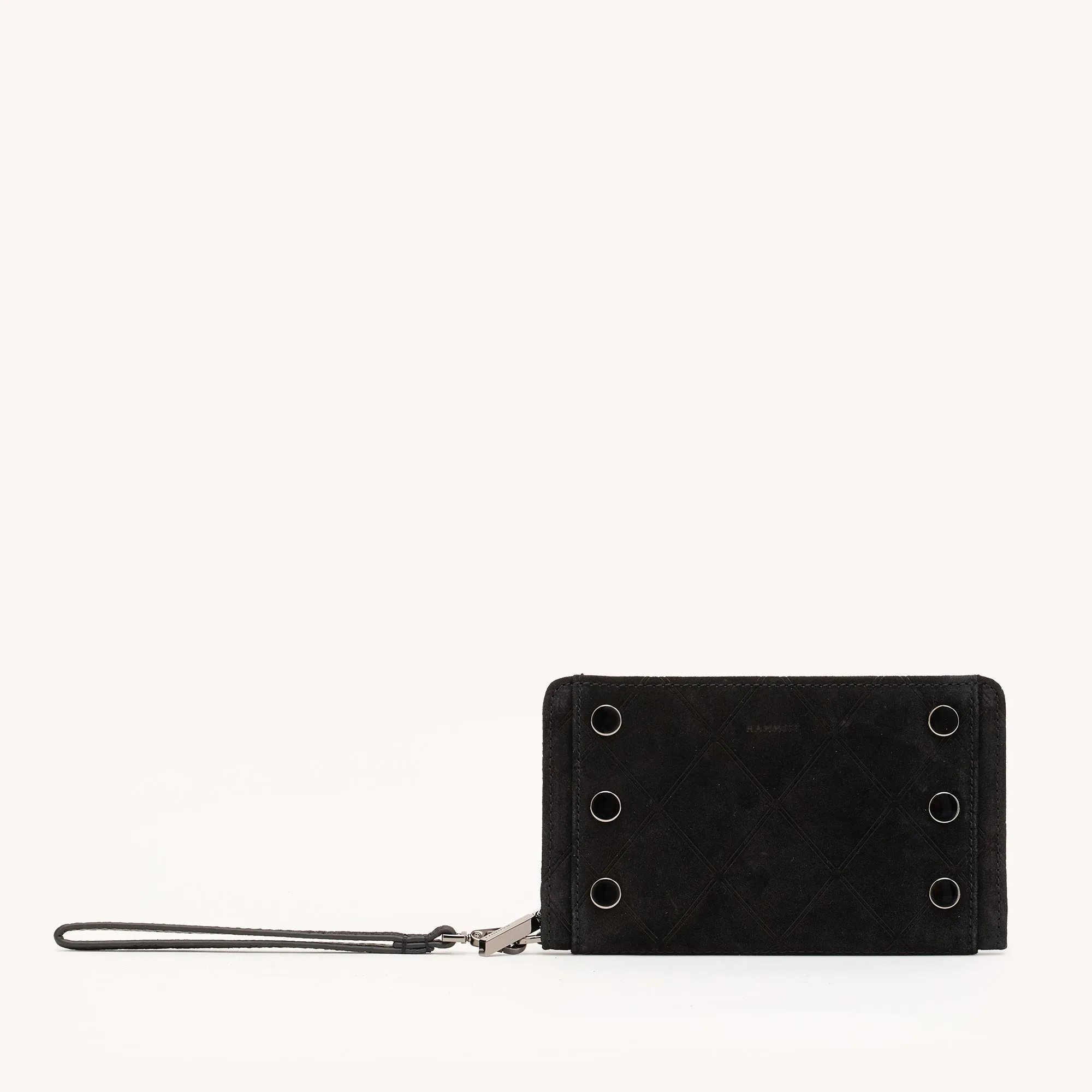 Bryant Wallet | Noir Diamond Suede/Gunmetal | Sml sold by Hammitt