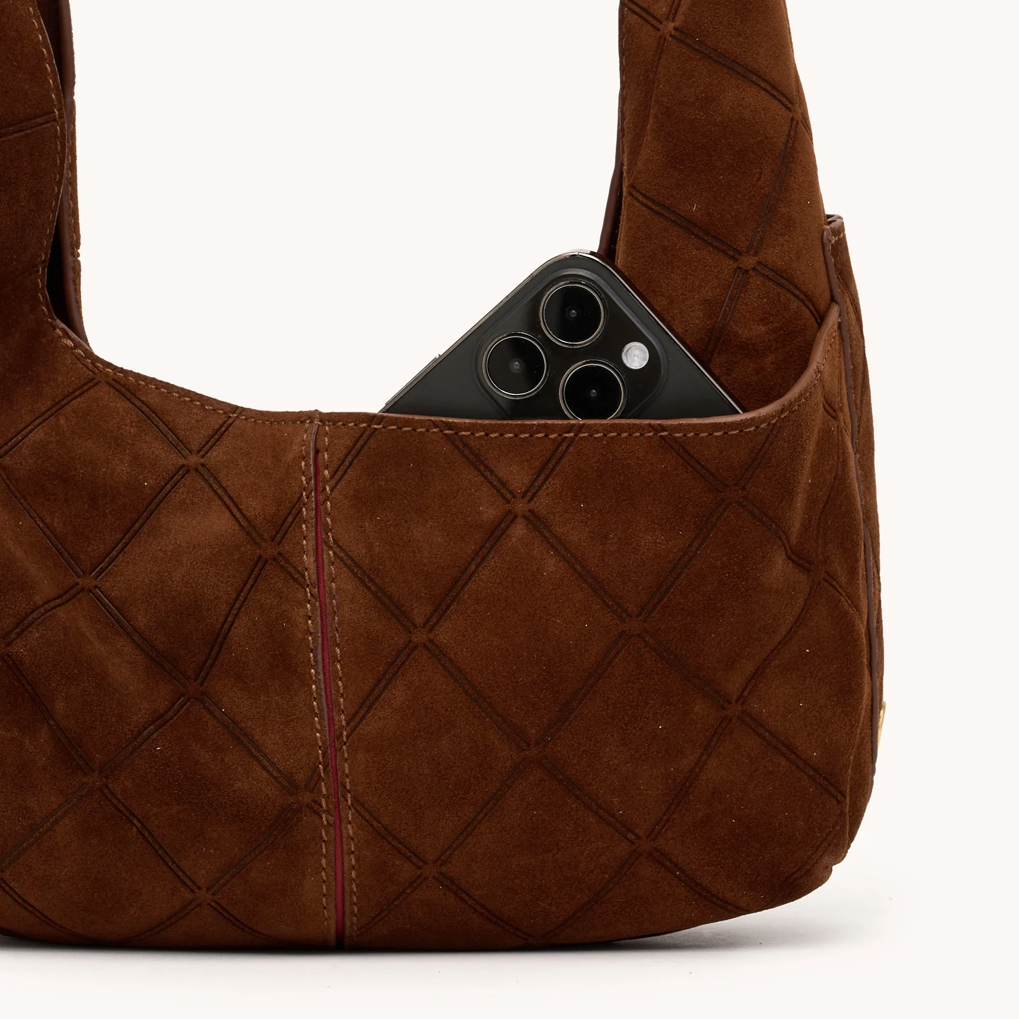 Tom Zip | Chocolate Diamond Suede/Antique Gold | Med sold by Hammitt product image thumbnail 5