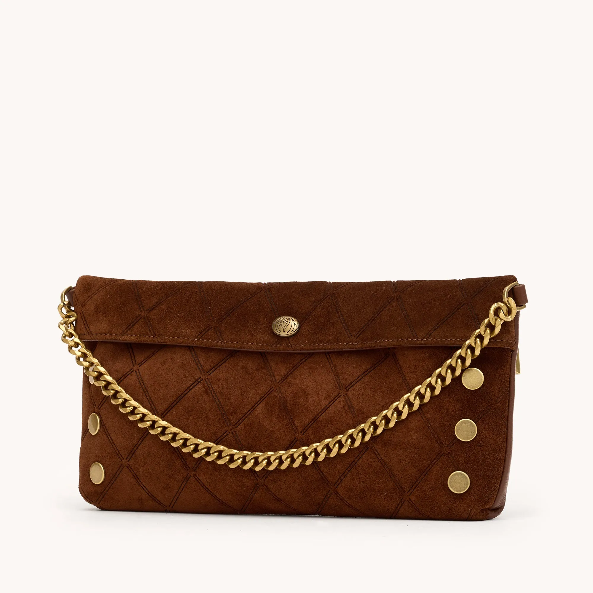 Invitation Clutch | Chocolate Diamond Suede/Antique Gold sold by Hammitt product image thumbnail 3