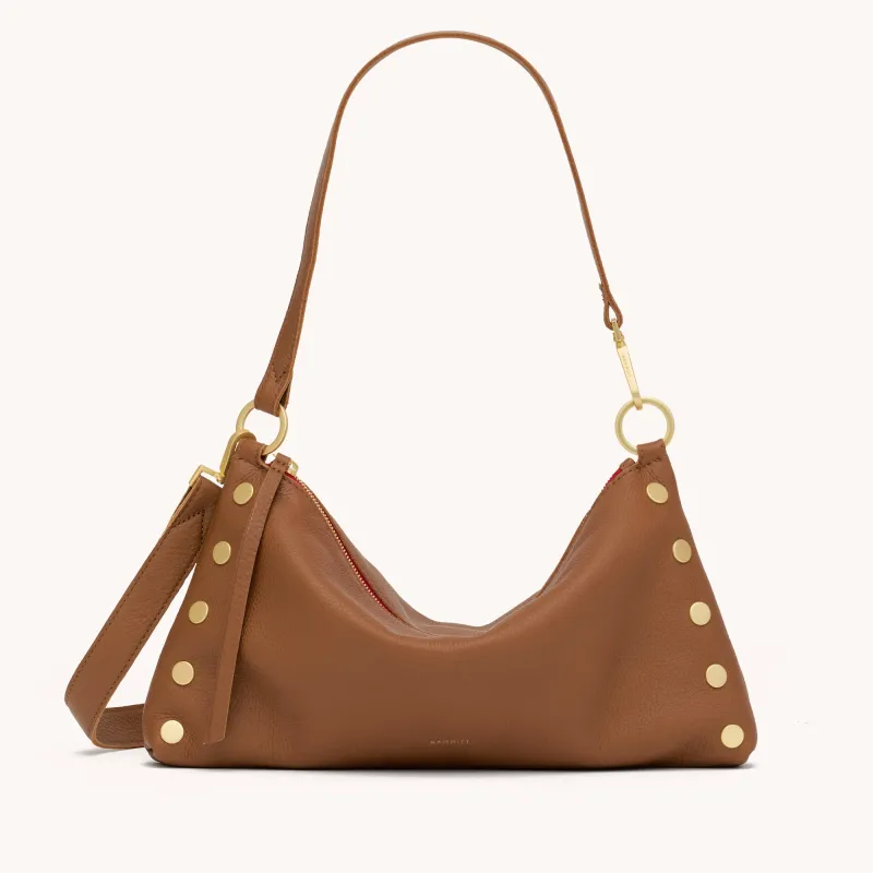 Kyle | Mahogany Pebble/Brushed Gold Red Zip | Med sold by Hammitt