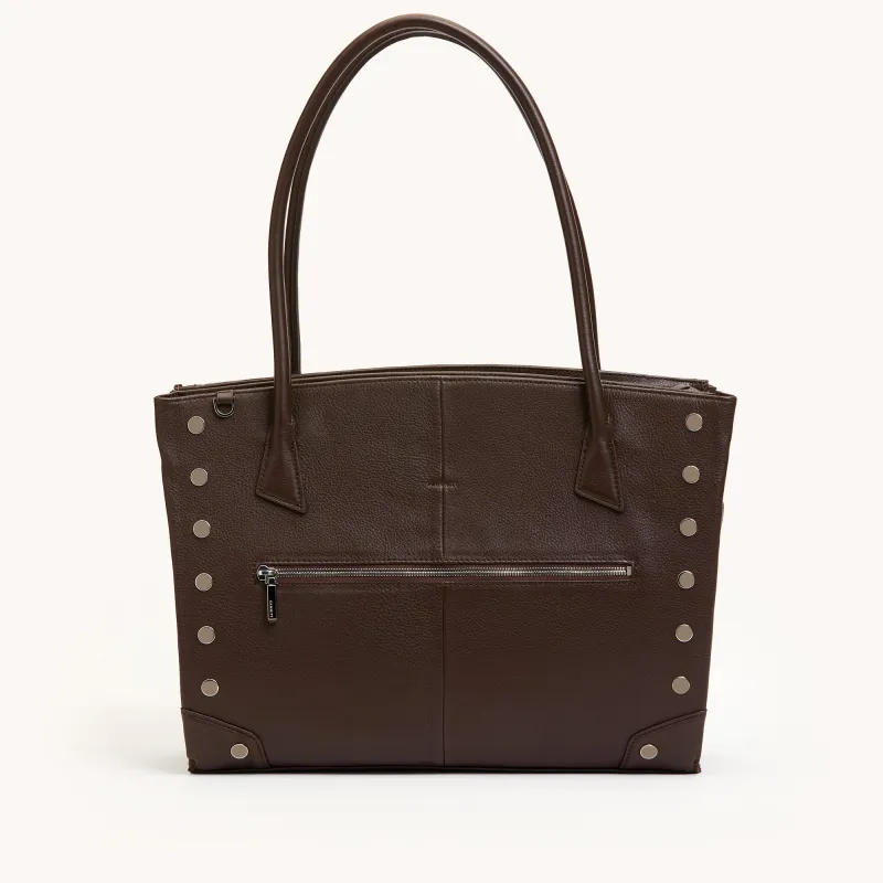 Elle Work Carry | Espresso Pebble/Silver sold by Hammitt