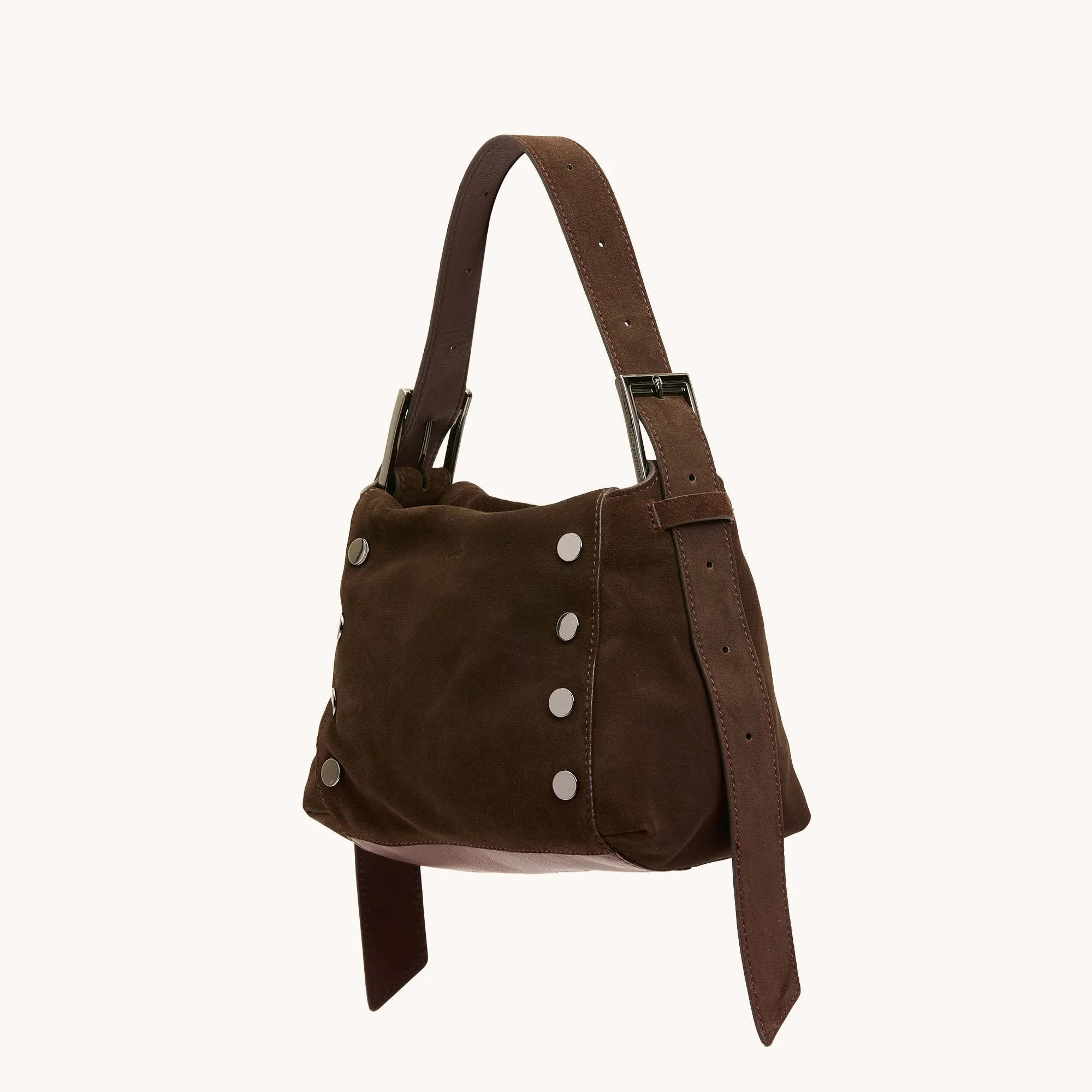 Bryant | Belted Suede/Gunmetal | Med sold by Hammitt