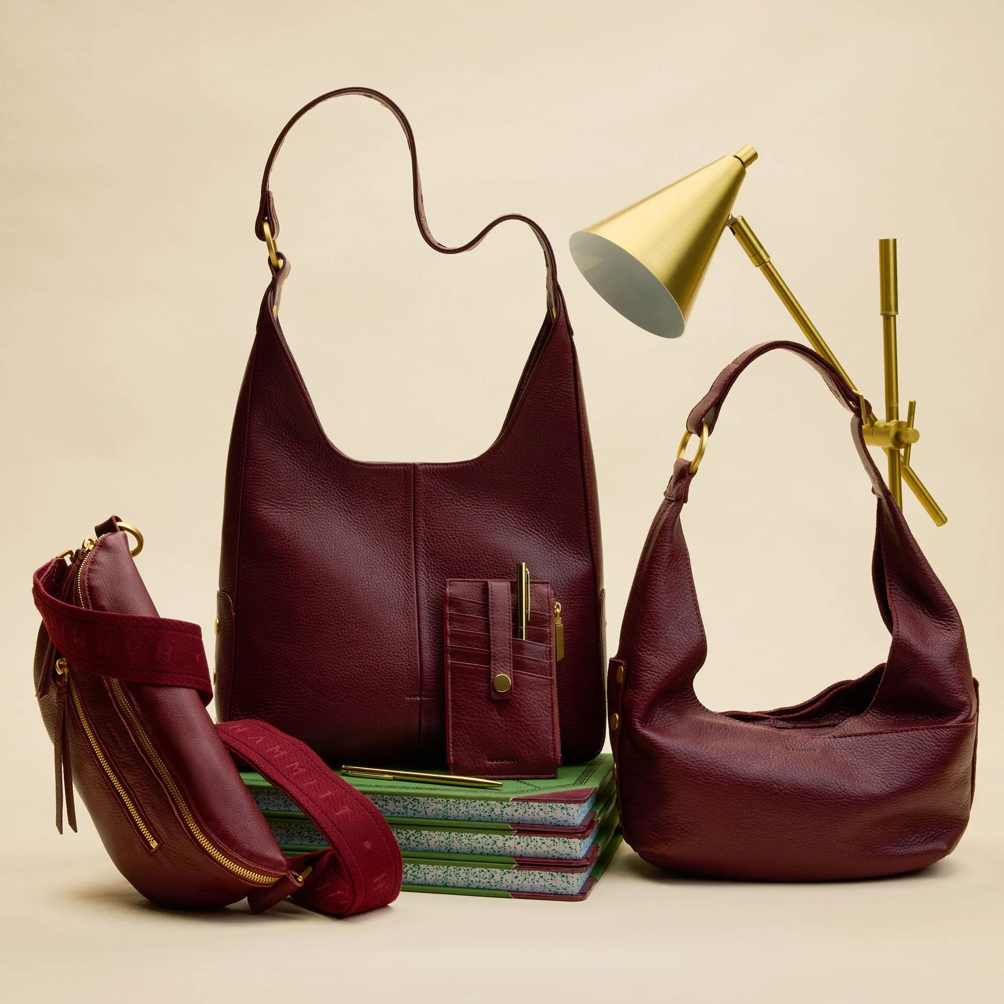 Charles Crossbody | Cherrywood Pebble/Brushed Gold | Med sold by Hammitt product image thumbnail 3