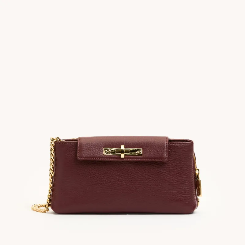 Charlotte | Cherrywood Pebble/Gold | Sml sold by Hammitt