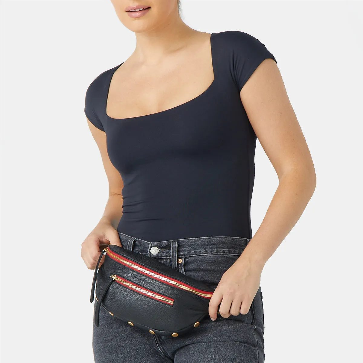 Charles | Black/Brushed Gold Red Zip sold by Hammitt product image thumbnail 3