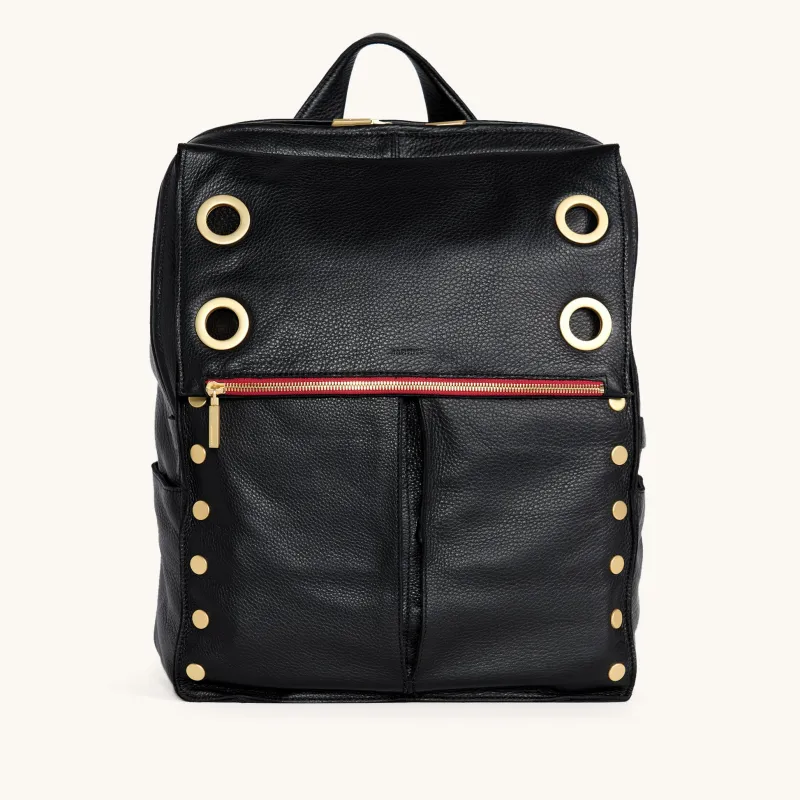 Montana Backpack | Black/Brushed Gold Red Zip | XL sold by Hammitt