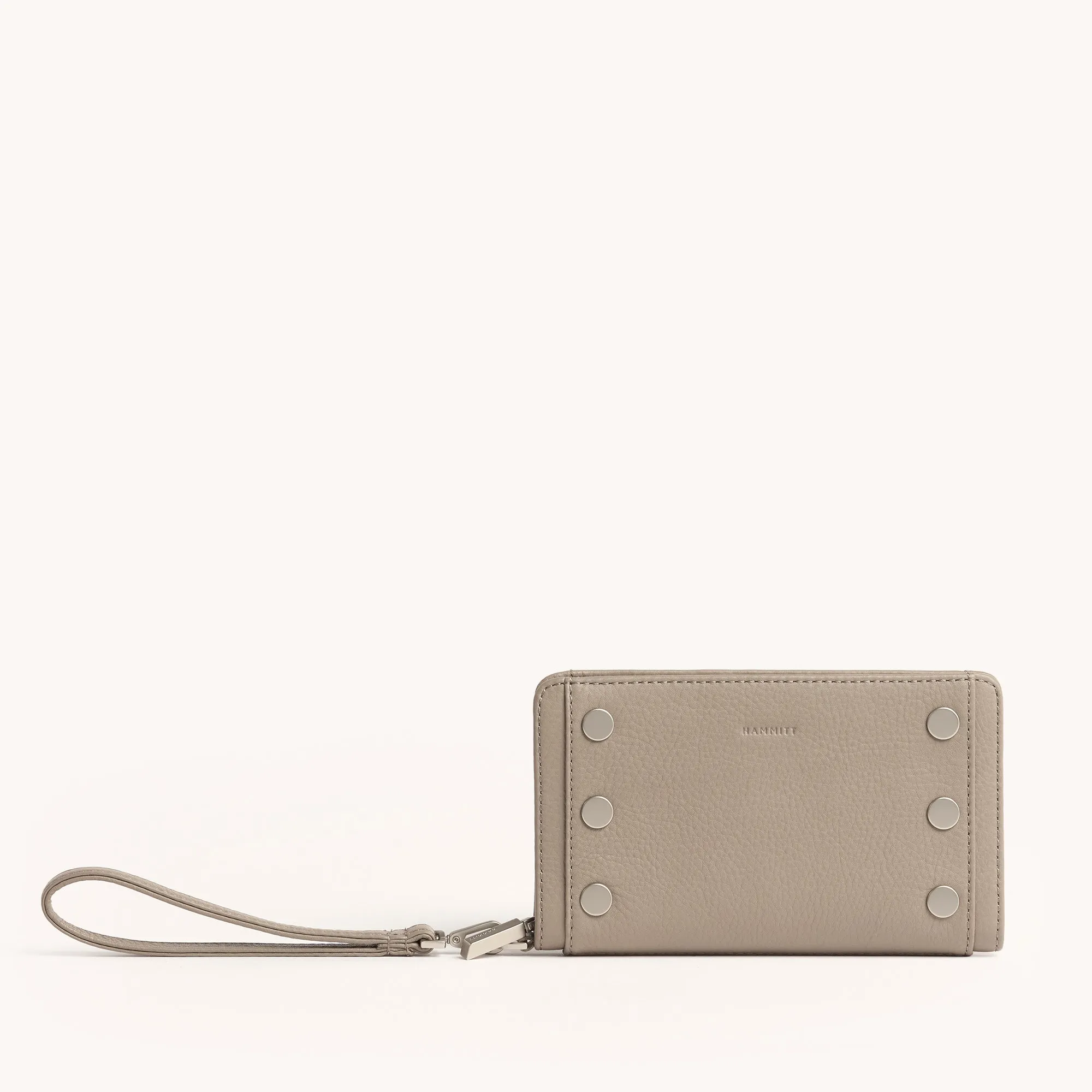 Bryant Wallet | Pewter Pebble/Brushed Silver sold by Hammitt