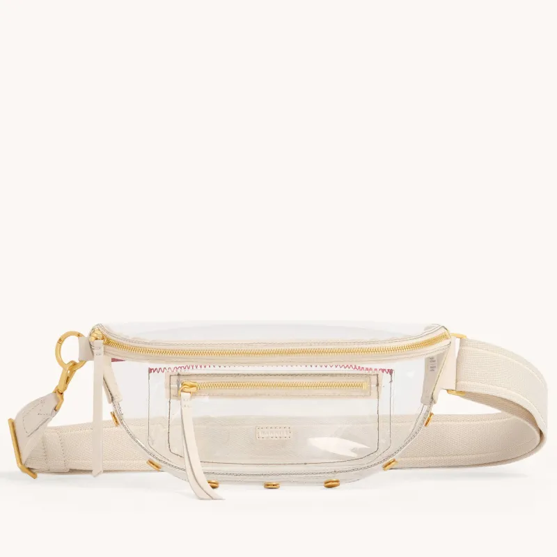 Charles Crossbody Clear | Calla Lily White/Brushed Gold | Med sold by Hammitt