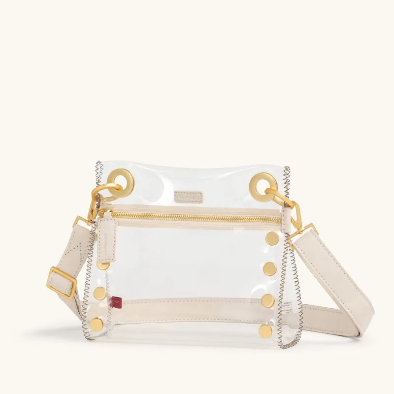 Tony Clear | Calla Lily White/Brushed Gold | Sml sold by Hammitt