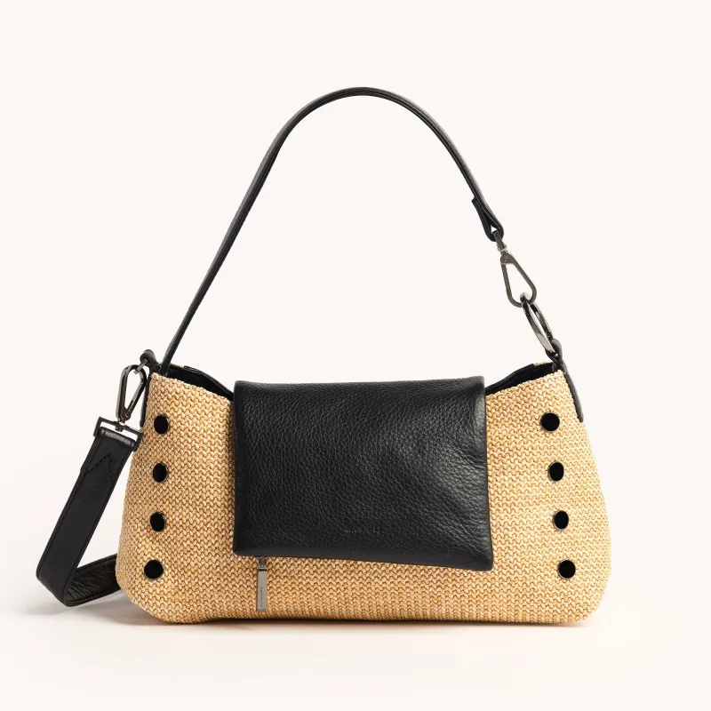 VIP Satchel | Chaparral Raffia/Gunmetal made by Hammitt