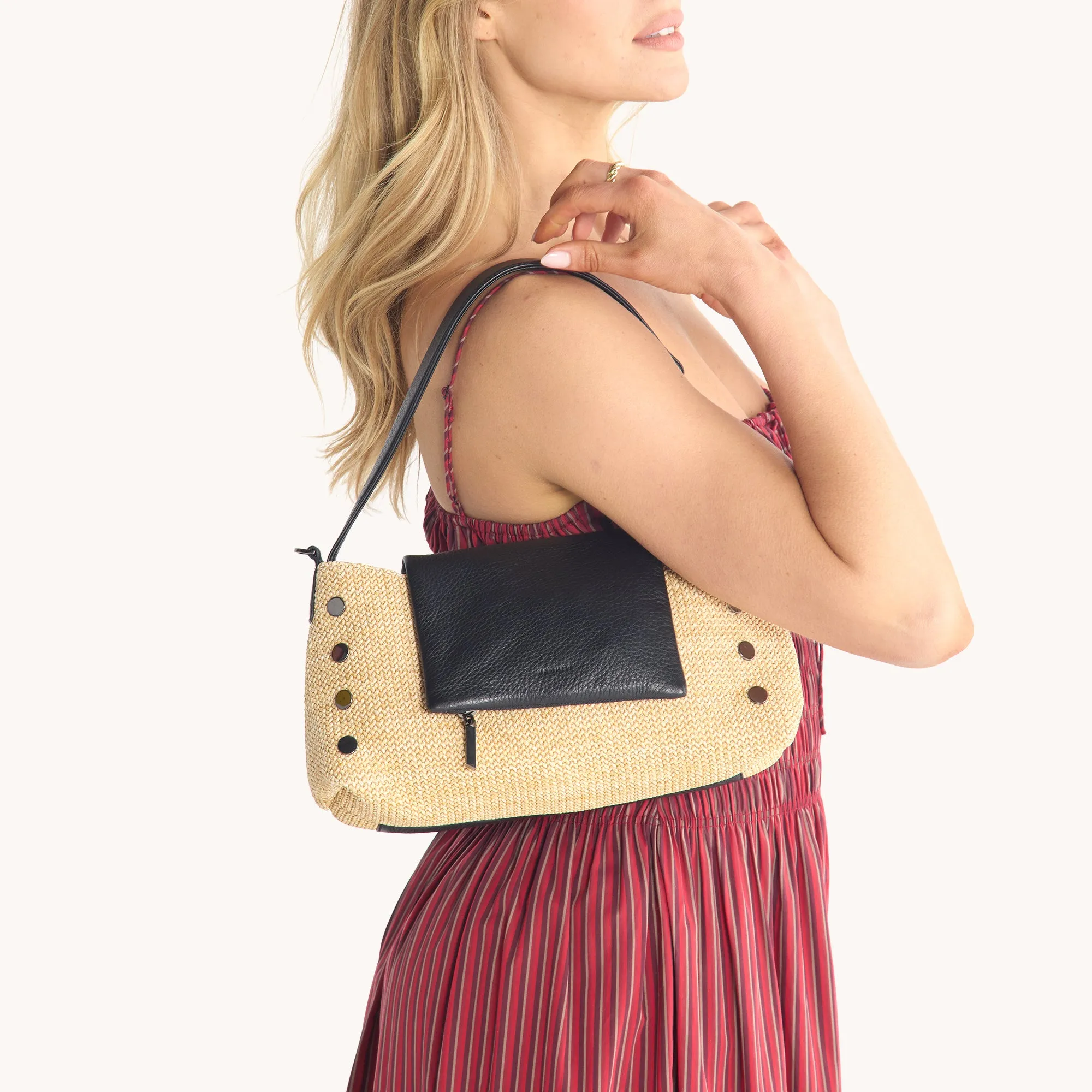 VIP Satchel | Chaparral Raffia/Gunmetal sold by Hammitt product image thumbnail 5