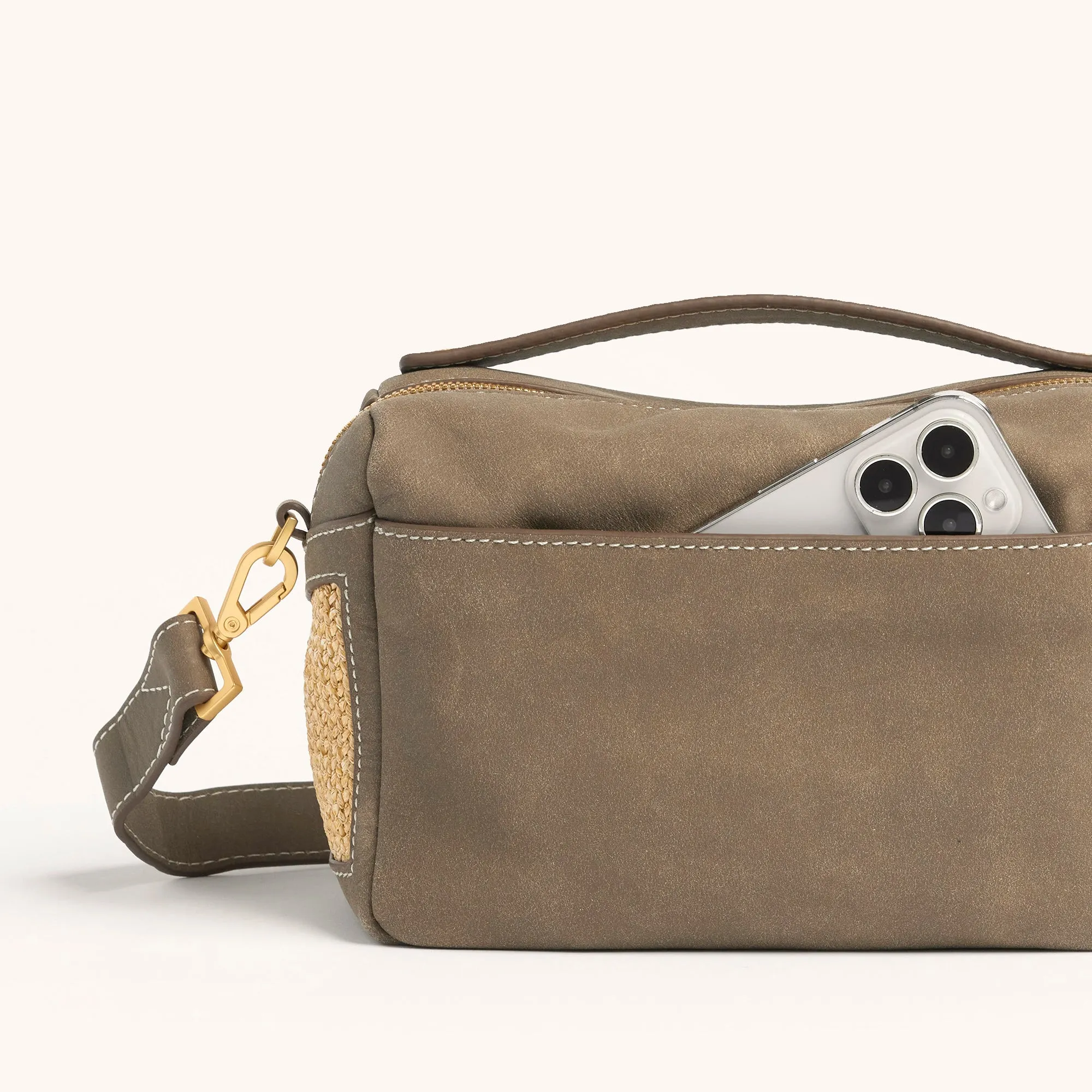 Evan Crossbody | Pewter Raffia/Brushed Gold | Sml sold by Hammitt product image thumbnail 4