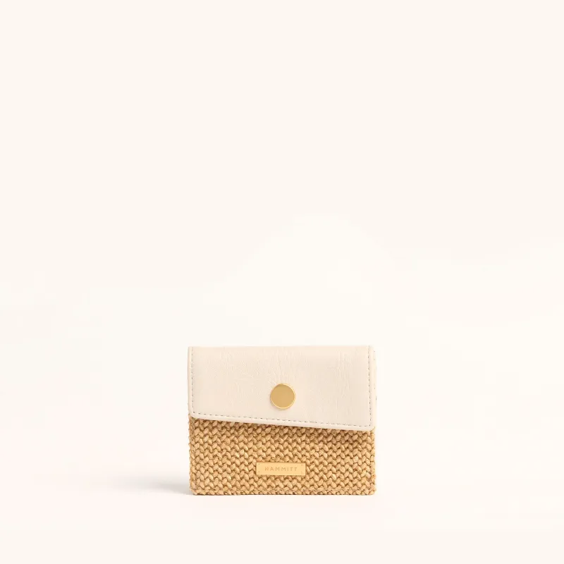 Montana Pocket | Calla Lily White Raffia/Brushed Gold made by Hammitt