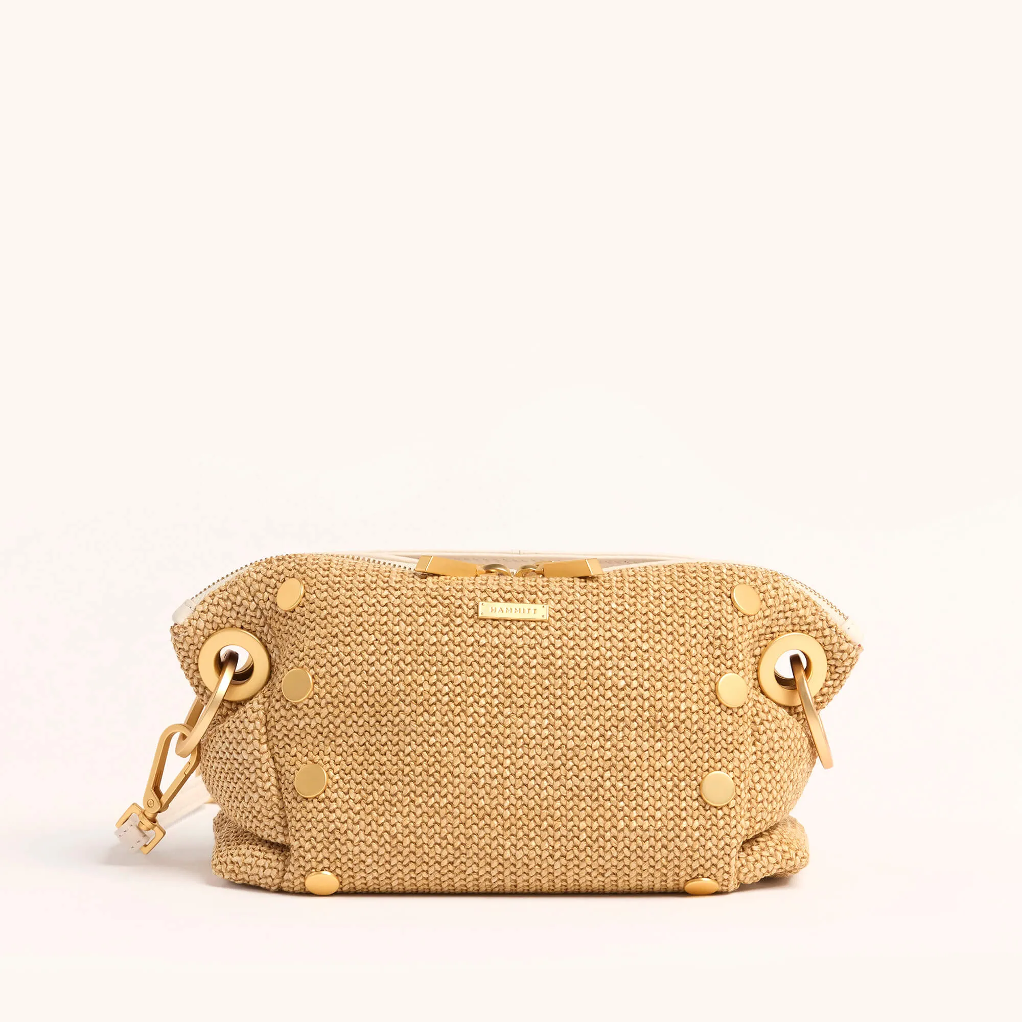 Daniel Crossbody Clutch | Calla Lily White Raffia/Brushed Gold | Sml sold by Hammitt