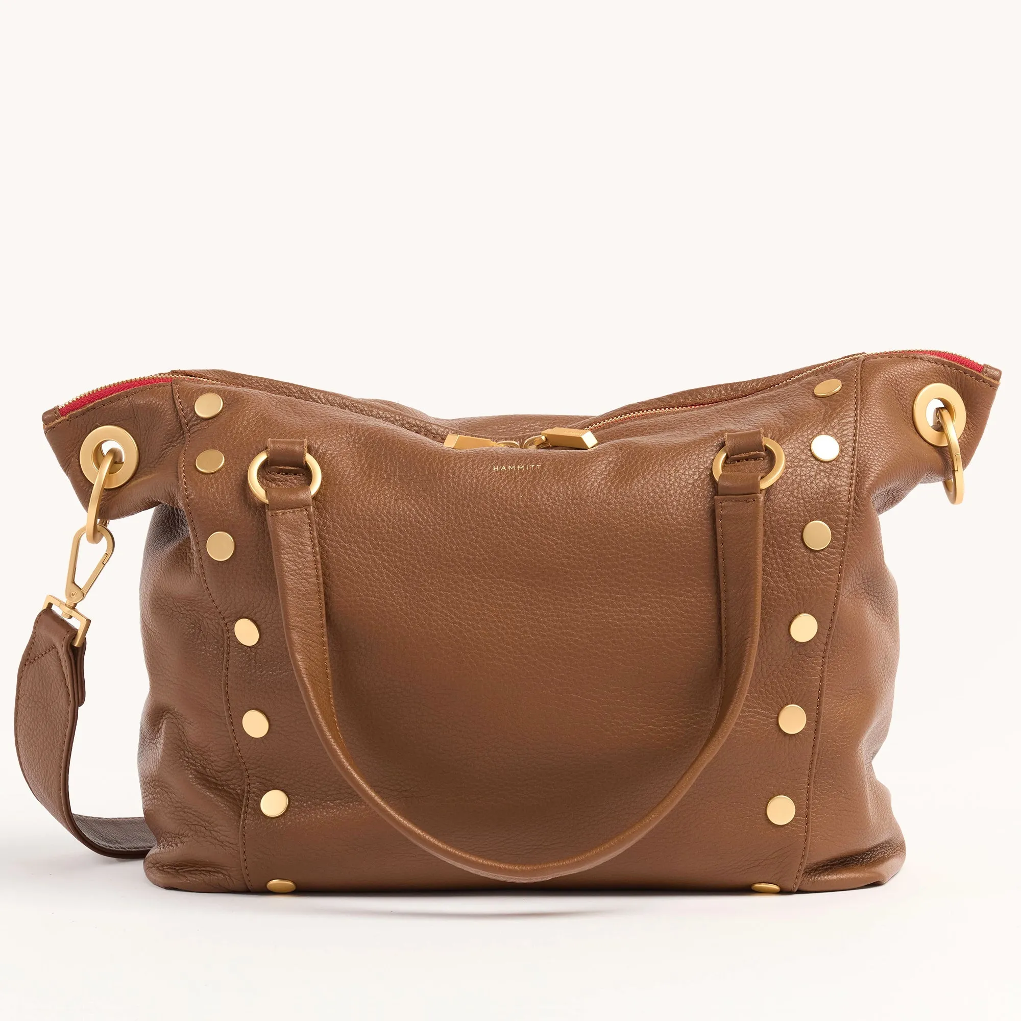 Daniel | Mahogany Pebble/Brushed Gold Red Zip | Lrg sold by Hammitt product image thumbnail 3