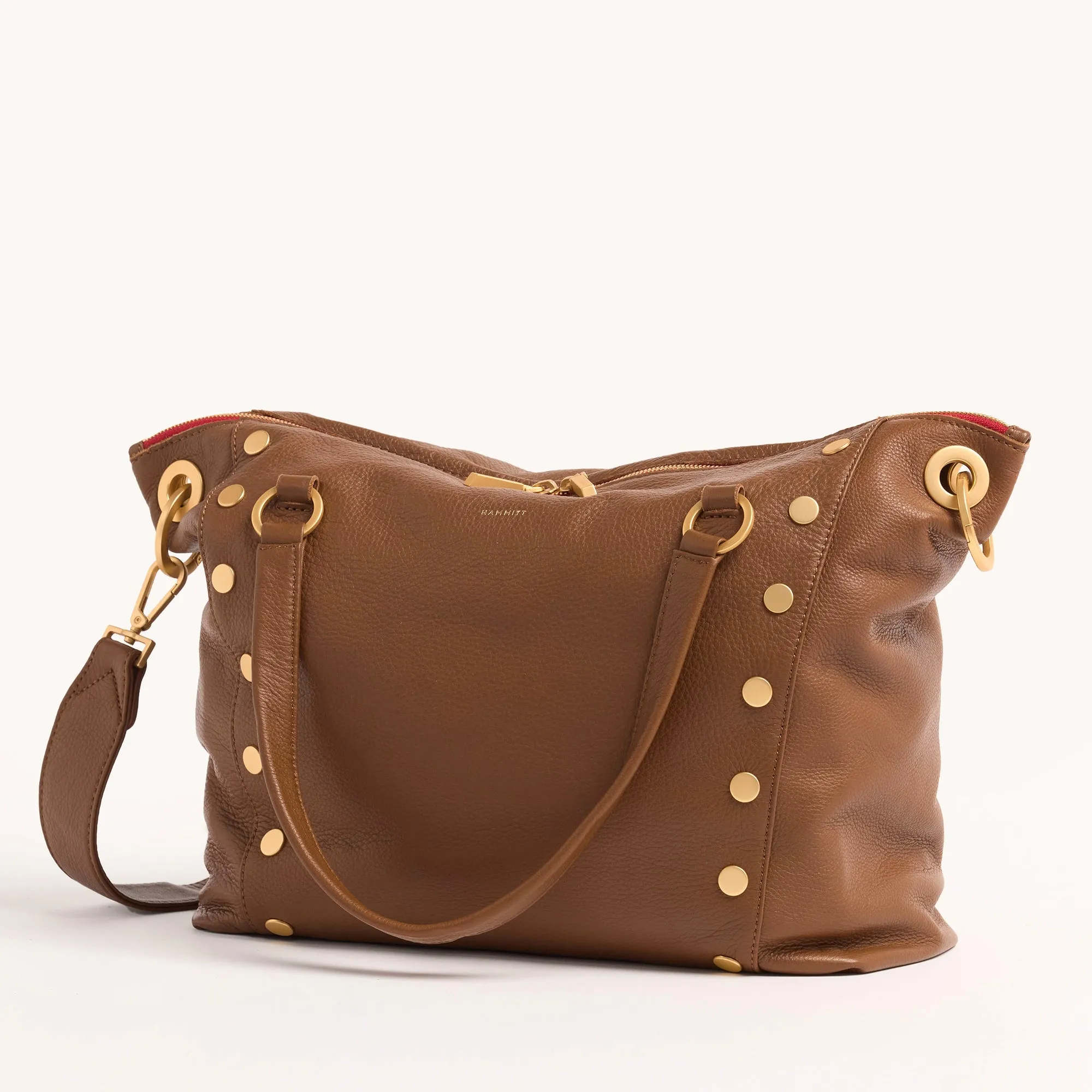 Daniel | Mahogany Pebble/Brushed Gold Red Zip | Lrg sold by Hammitt product image thumbnail 4