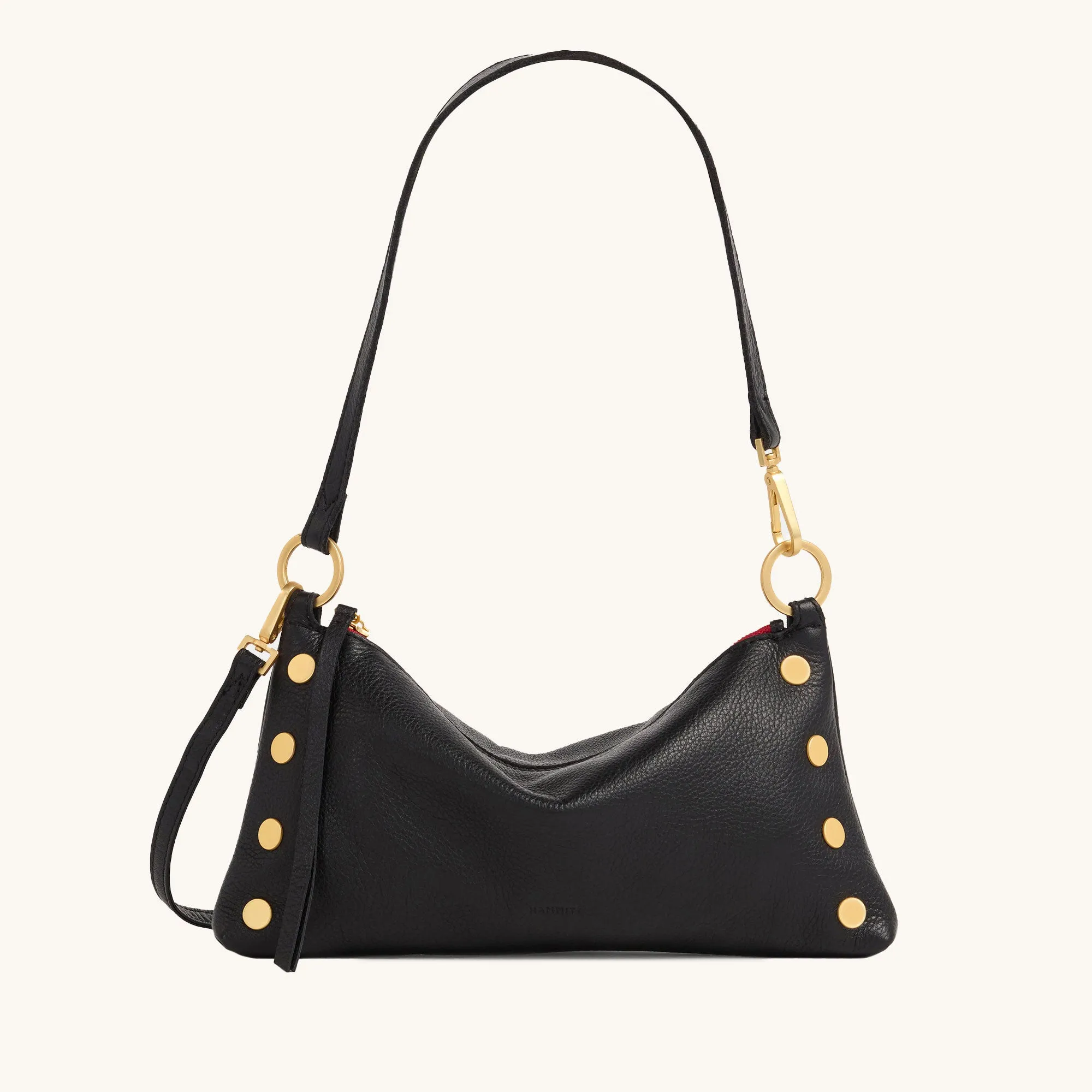 Kyle | Black/Brushed Gold Red Zip | Sml sold by Hammitt