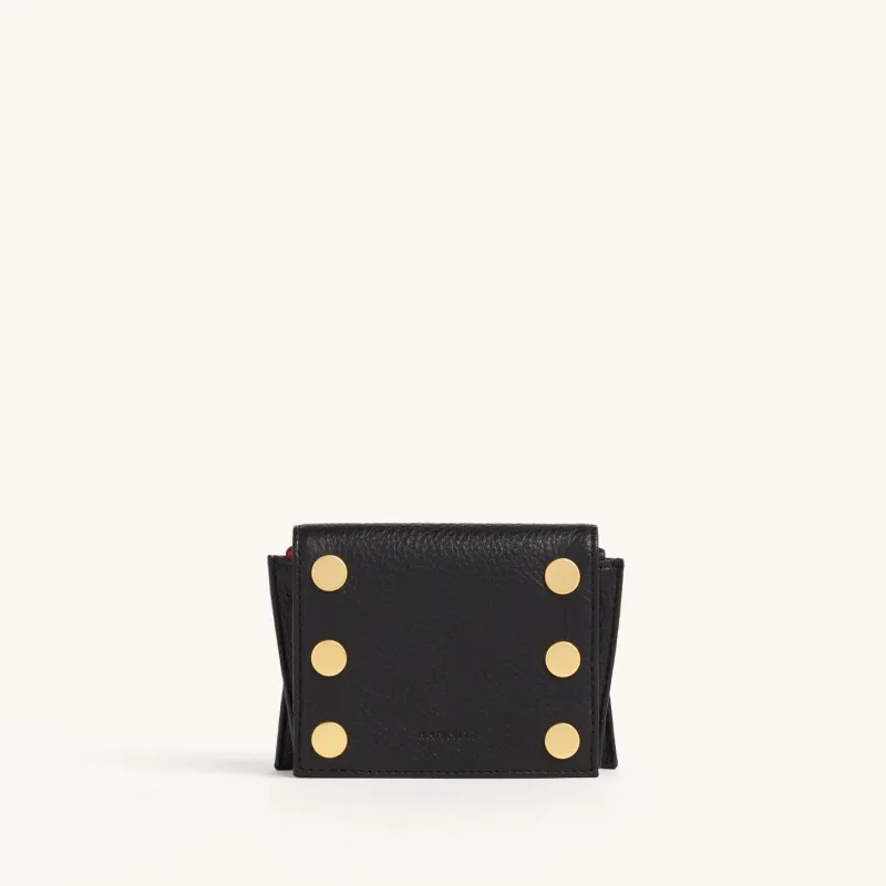Allen Wallet | Black/Brushed Gold Red Zip sold by Hammitt
