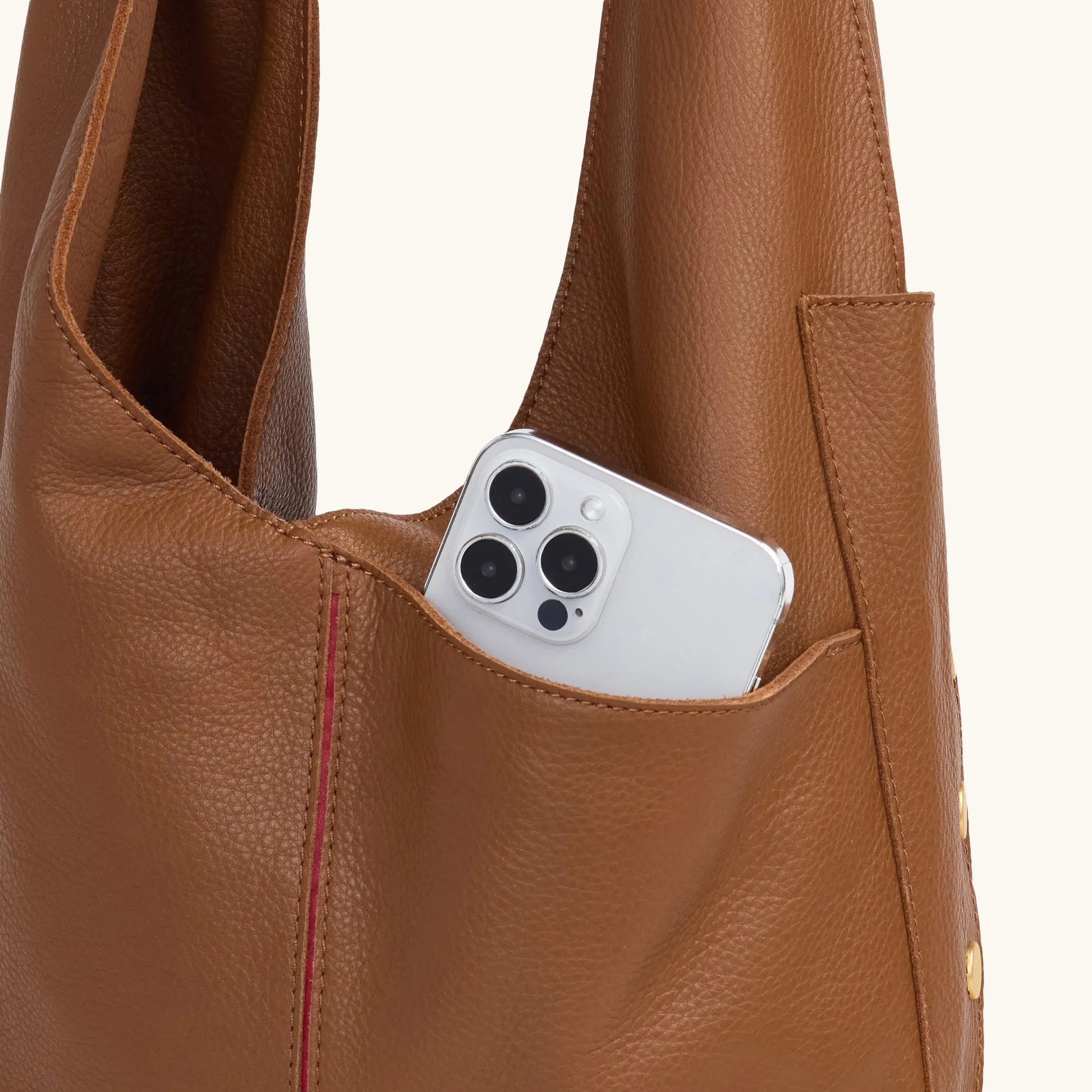 Tom Zip | Mahogany Pebble/Brushed Gold Red Zip | Lrg sold by Hammitt product image thumbnail 4