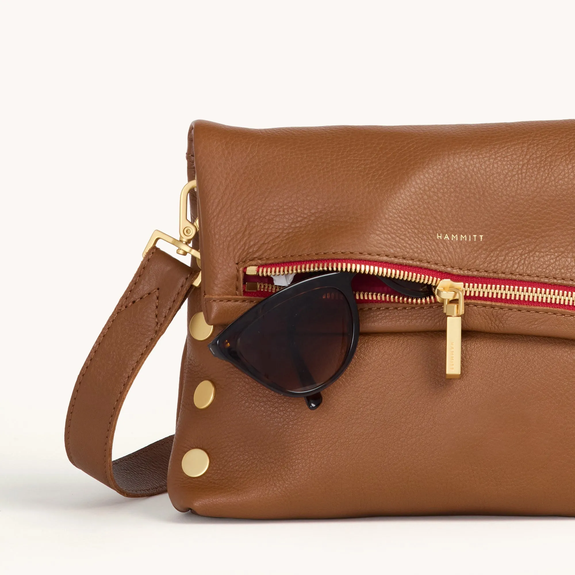 VIP | Mahogany Pebble/Brushed Gold Red Zip | Med sold by Hammitt product image thumbnail 5