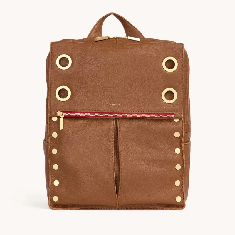 Montana Backpack | Mahogany Pebble/Brushed Gold Red Zip | XL sold by Hammitt