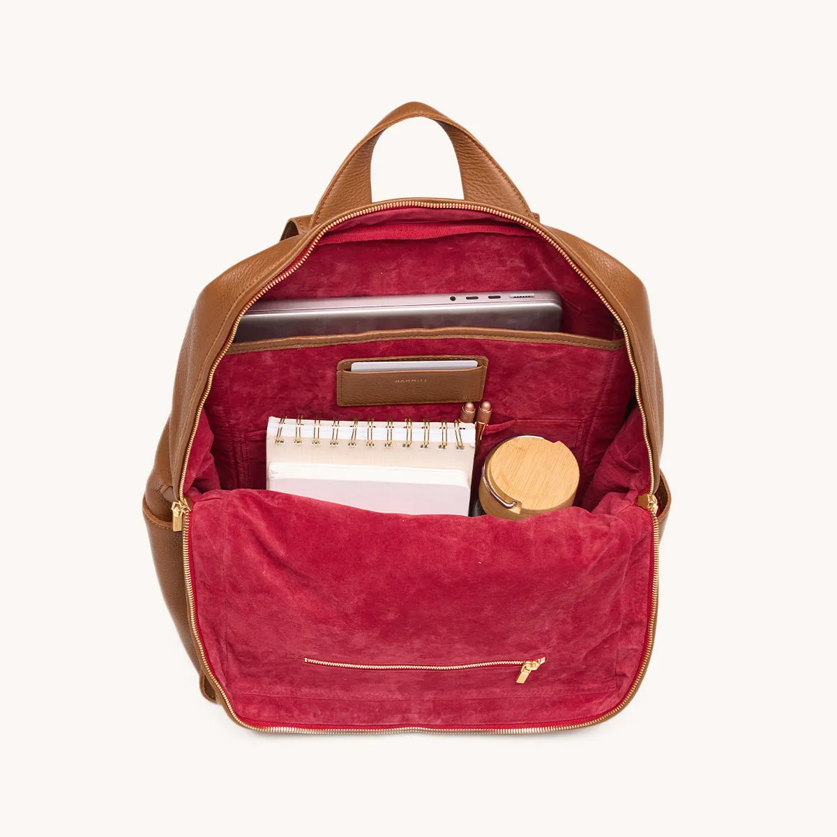 Montana Backpack | Mahogany Pebble/Brushed Gold Red Zip | XL sold by Hammitt product image thumbnail 5