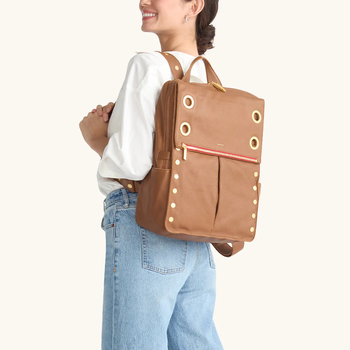 Montana Backpack | Mahogany Pebble/Brushed Gold Red Zip | XL sold by Hammitt product image thumbnail 2