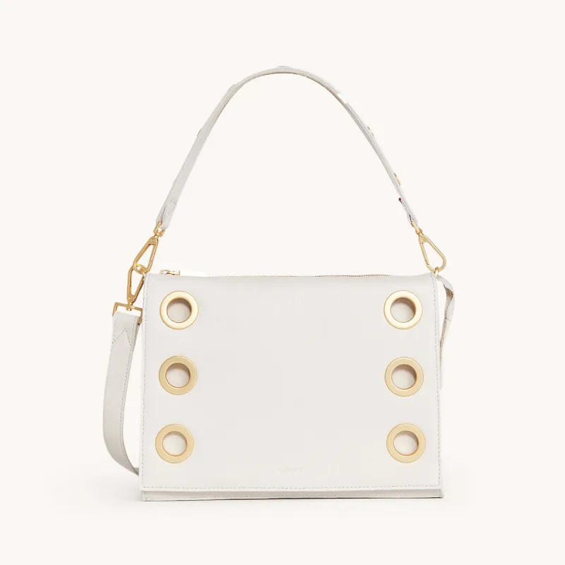 Montana Clutch | Calla Lily White/Brushed Gold | Lrg sold by Hammitt