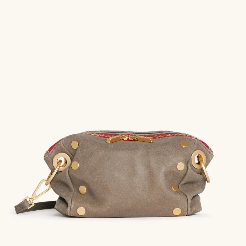Daniel Crossbody Clutch | Pewter/Brushed Gold Red Zip sold by Hammitt