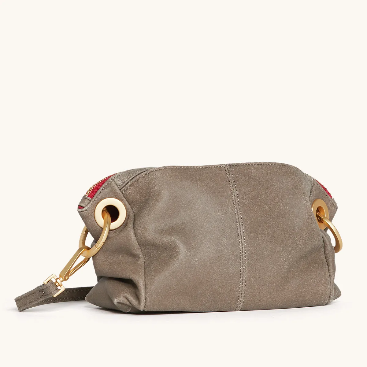 Daniel Crossbody Clutch | Pewter/Brushed Gold Red Zip sold by Hammitt product image thumbnail 4