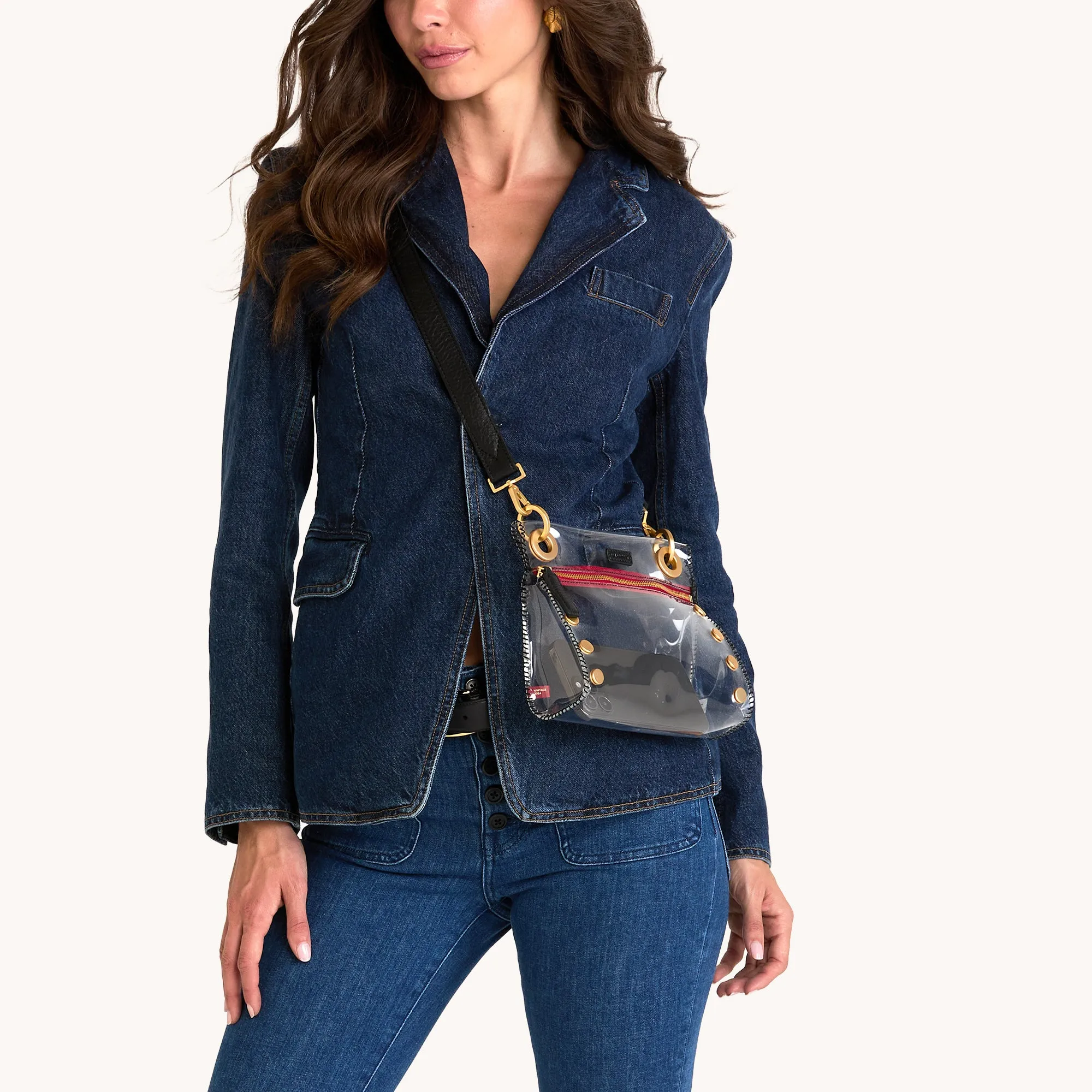 Tony Clear | Black/Brushed Gold Red Zip | Sml sold by Hammitt product image thumbnail 4