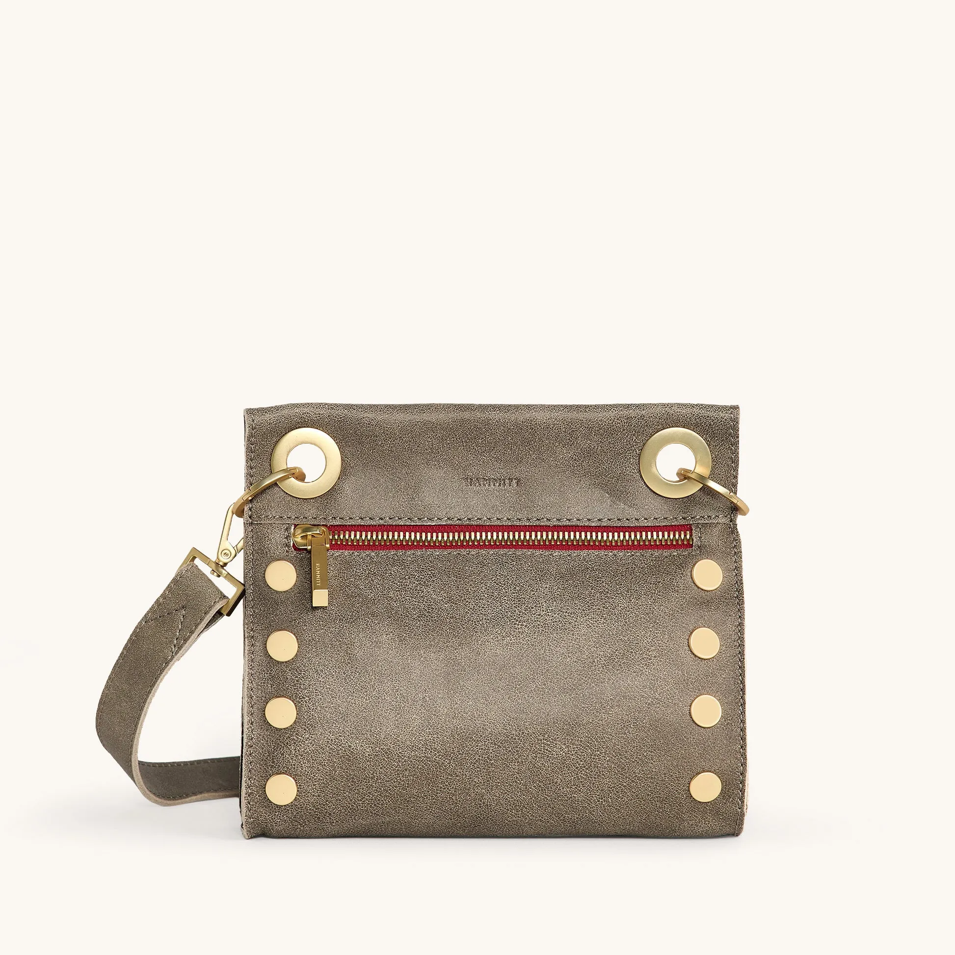 Tony | Pewter/Brushed Gold Red Zip | Sml sold by Hammitt
