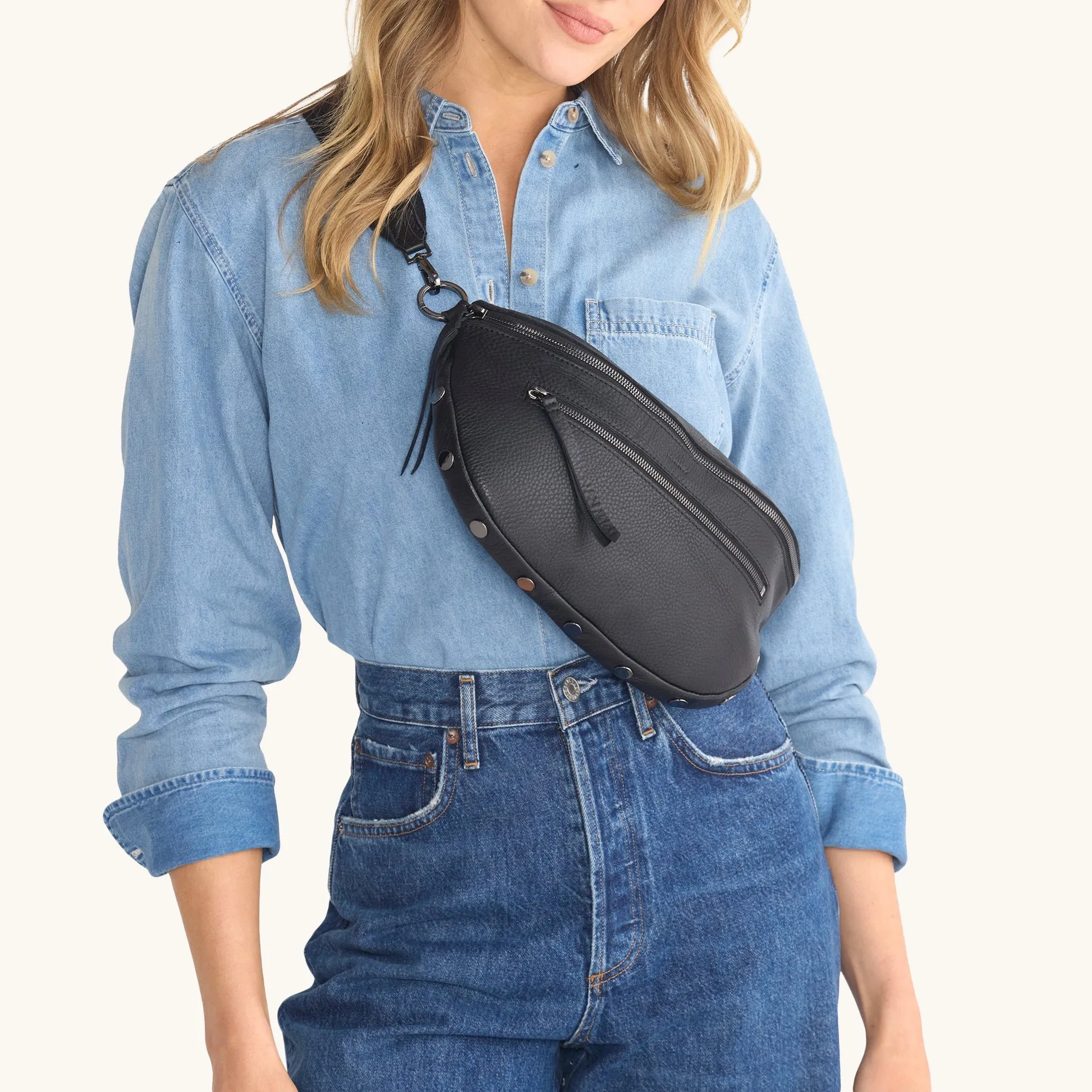 Charles Crossbody | Black/Gunmetal | Lrg sold by Hammitt product image thumbnail 2